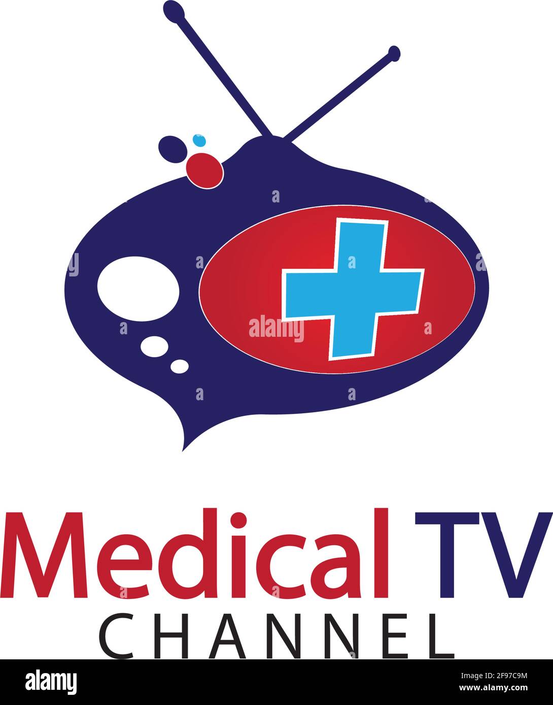 Icona del logo medico della televisione modello di disegno vettoriale, concetto di disegno, simbolo creativo, icona Illustrazione Vettoriale