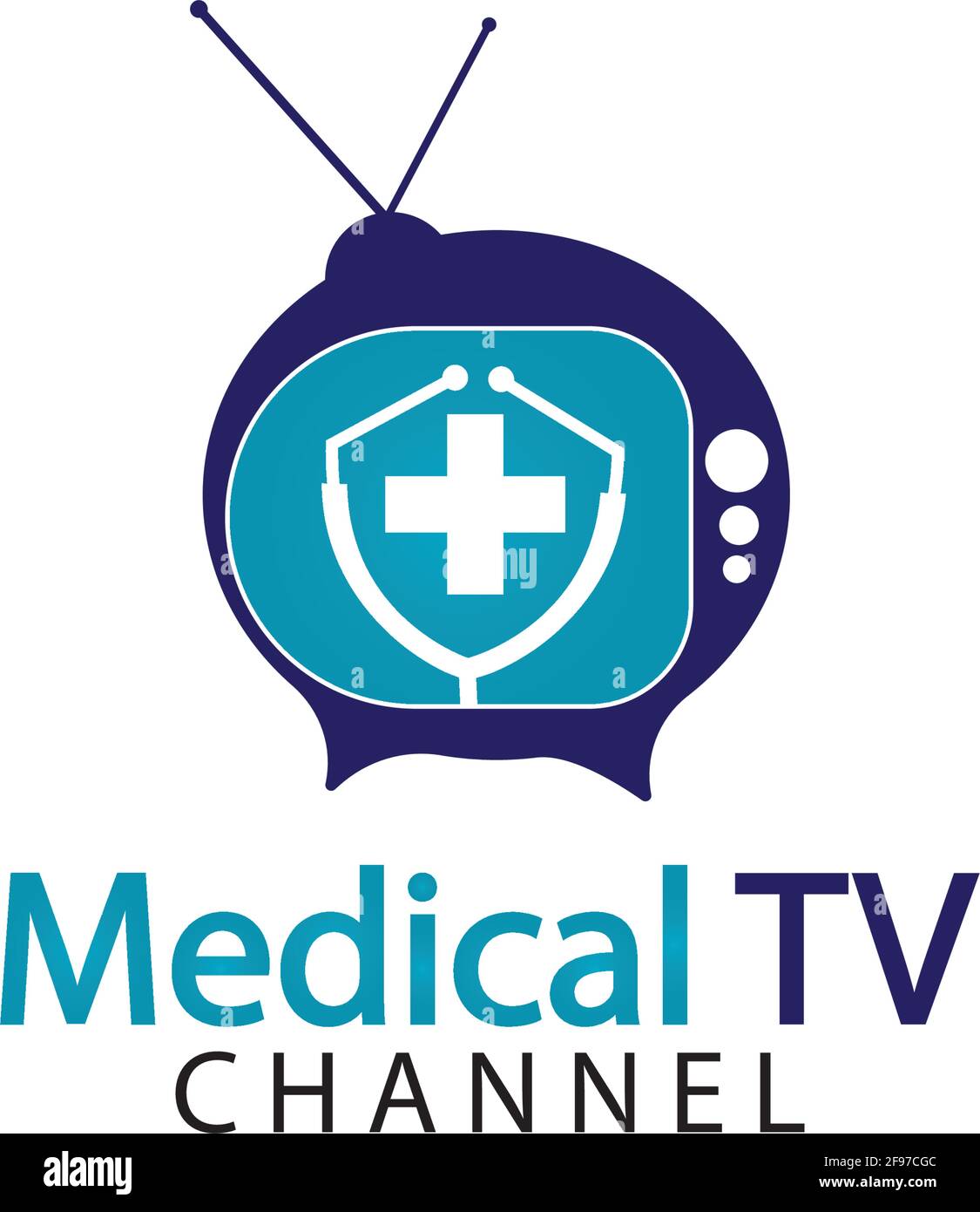Icona del logo medico della televisione modello di disegno vettoriale, concetto di disegno, simbolo creativo, icona Illustrazione Vettoriale