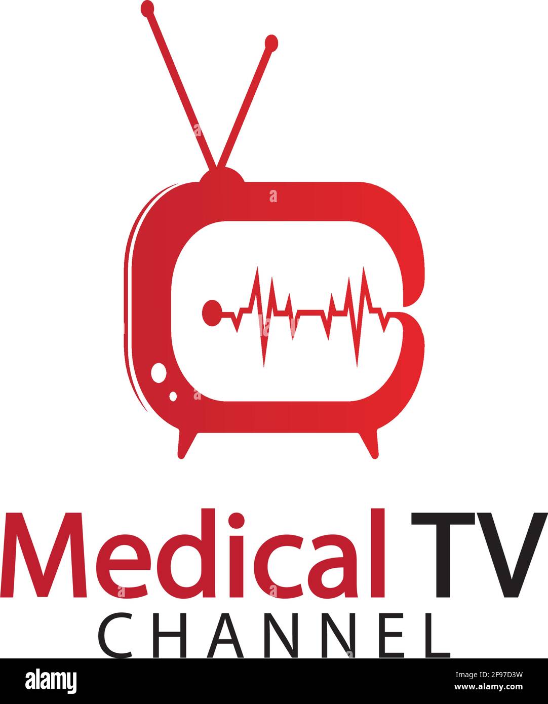 Icona del logo medico della televisione modello di disegno vettoriale, concetto di disegno, simbolo creativo, icona Illustrazione Vettoriale
