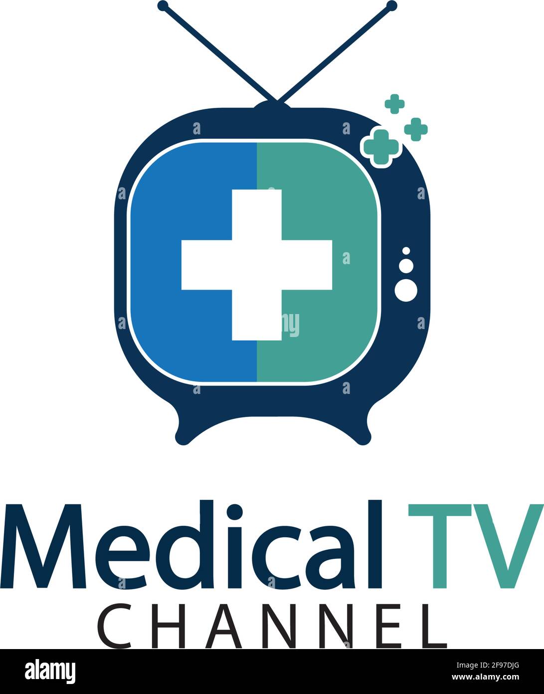 Icona del logo medico della televisione modello di disegno vettoriale, concetto di disegno, simbolo creativo, icona Illustrazione Vettoriale