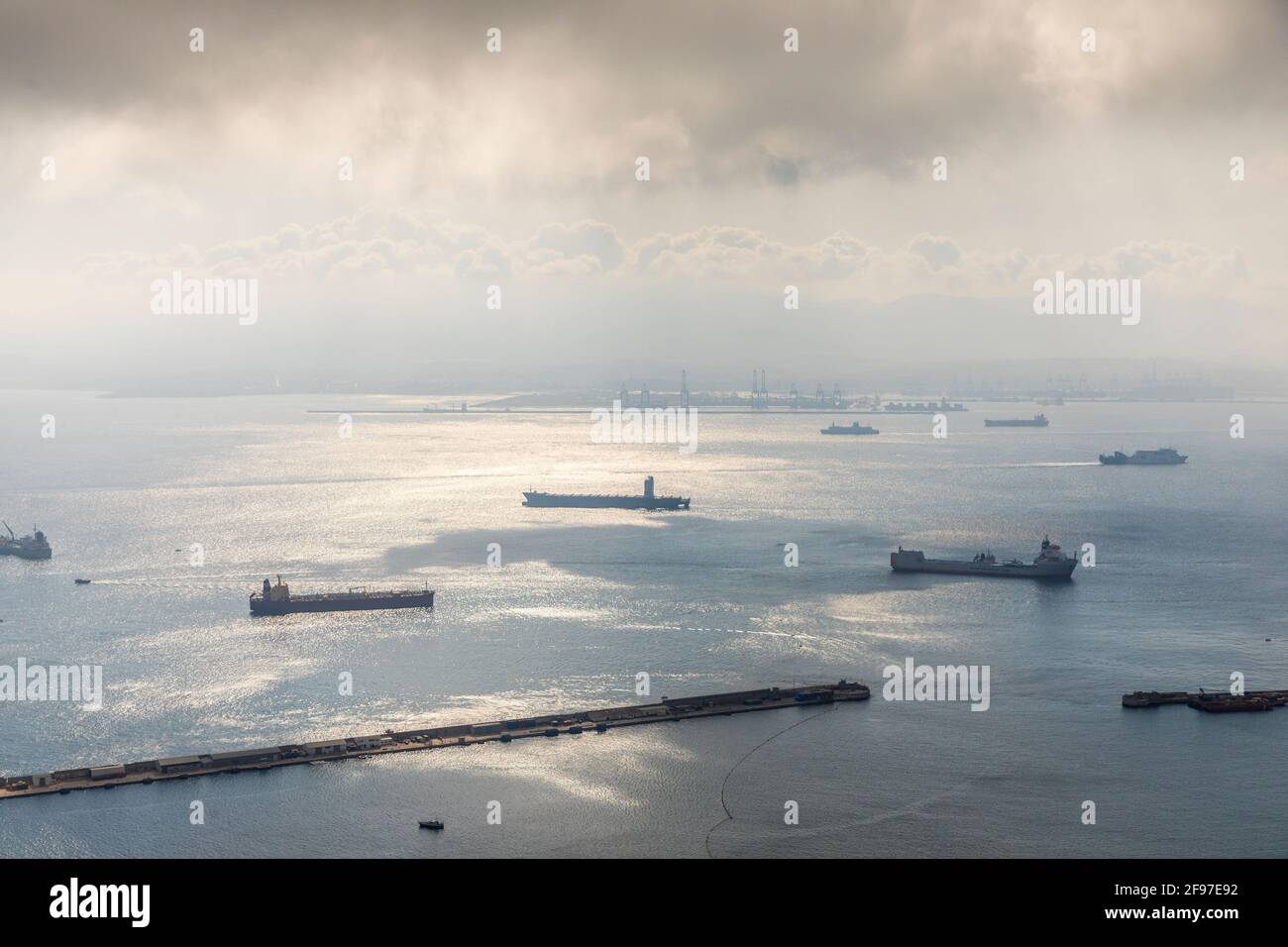 Spedizione nella baia di Gibilterra Foto Stock