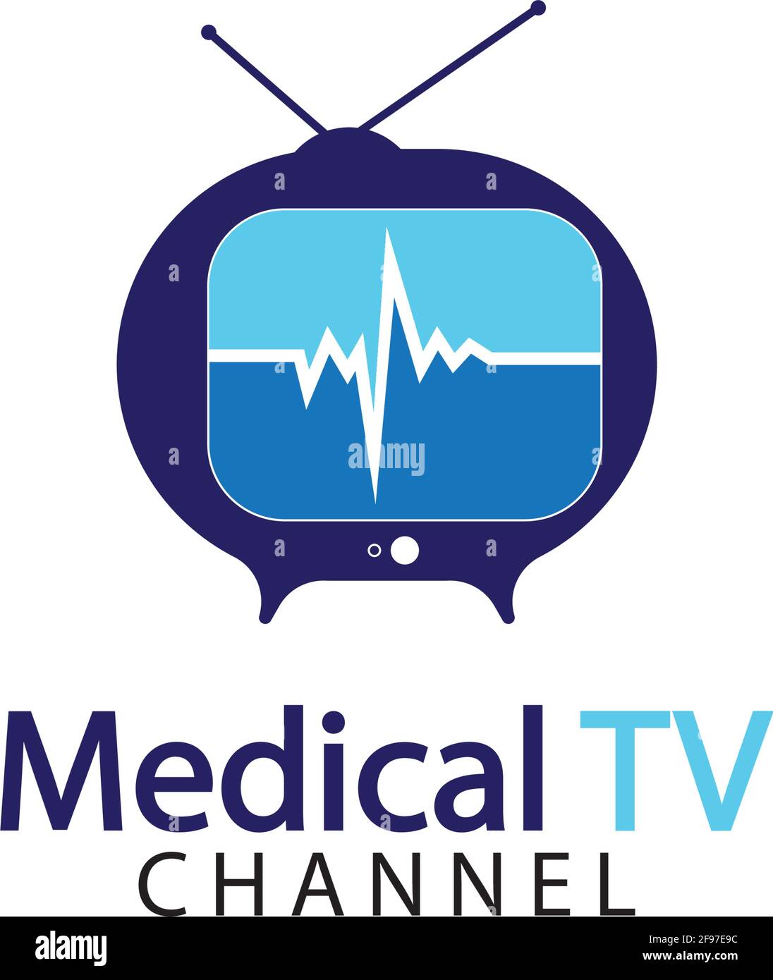 Icona del logo medico della televisione modello di disegno vettoriale, concetto di disegno, simbolo creativo, icona Illustrazione Vettoriale