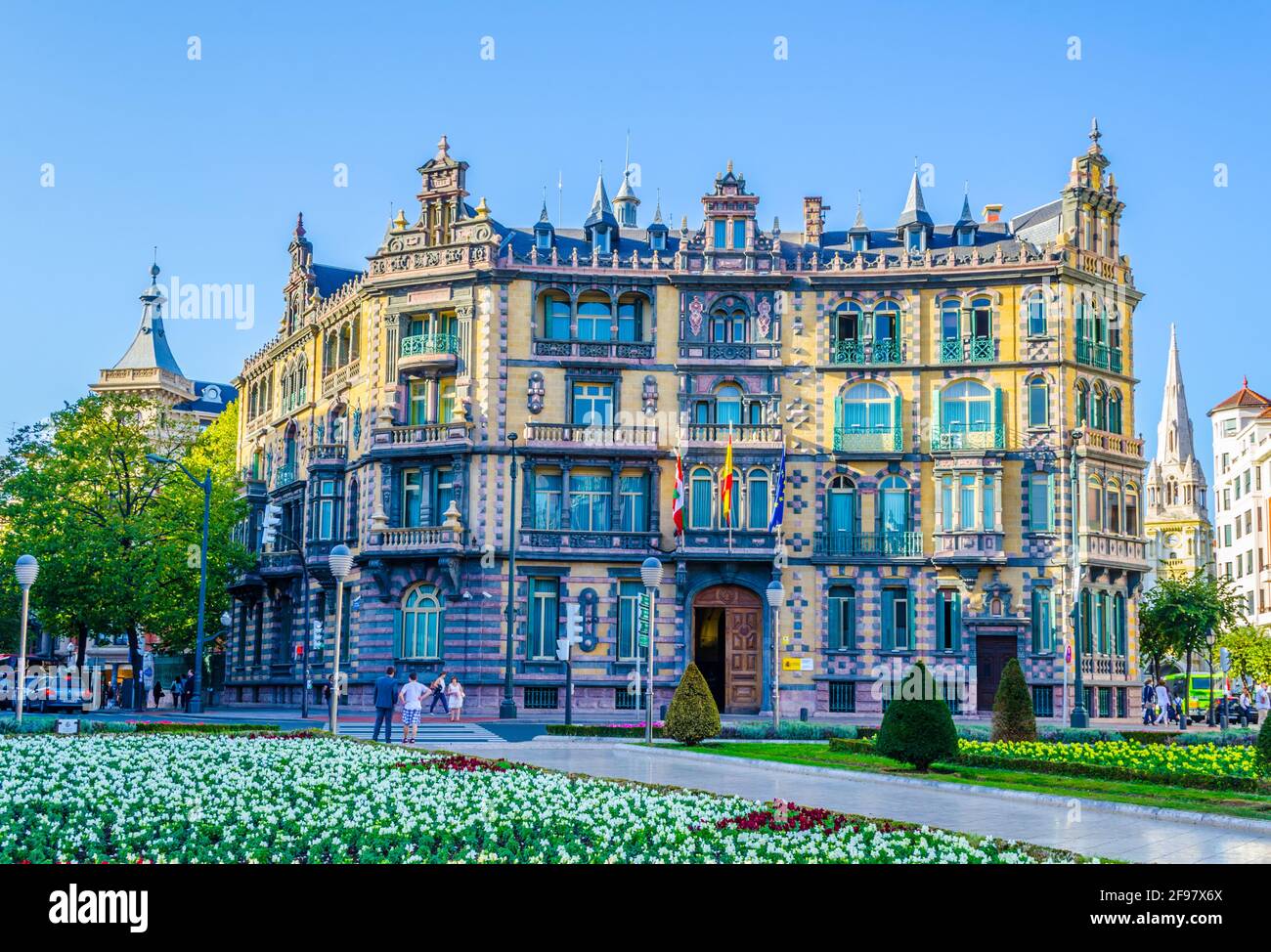 Vista sul palazzo Chavarri di Bilbao, Spagna Foto Stock