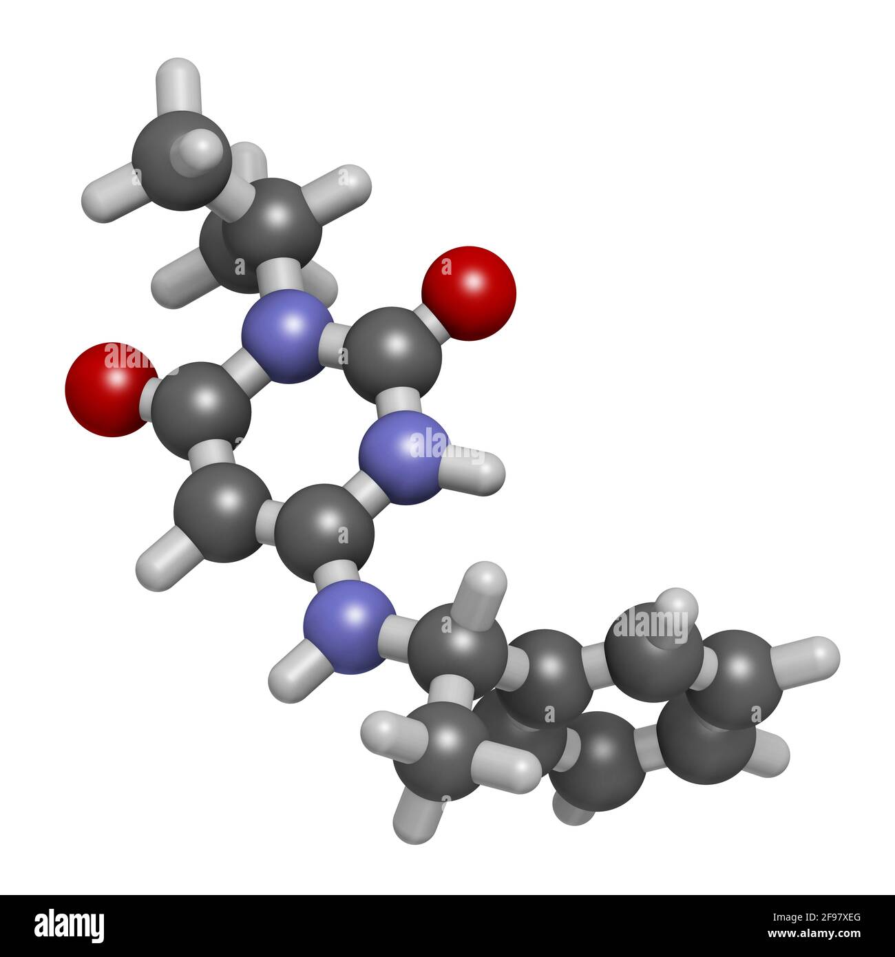 Molecola di farmaco di Mavacamten, illustrazione Foto Stock