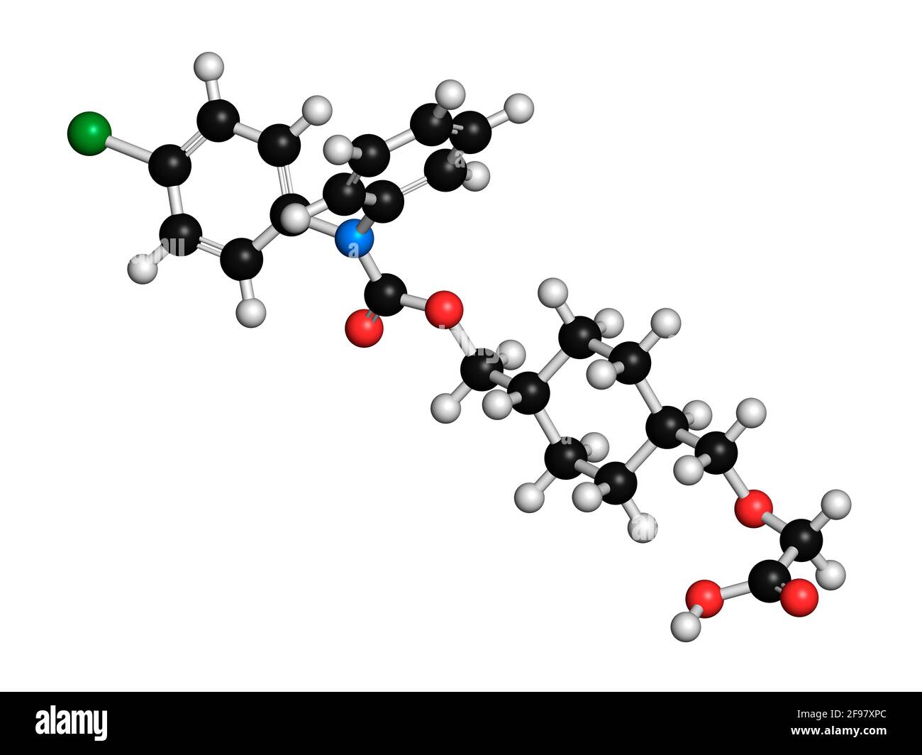 Molecola di farmaco per ipertensione Ralinepag, illustrazione Foto Stock