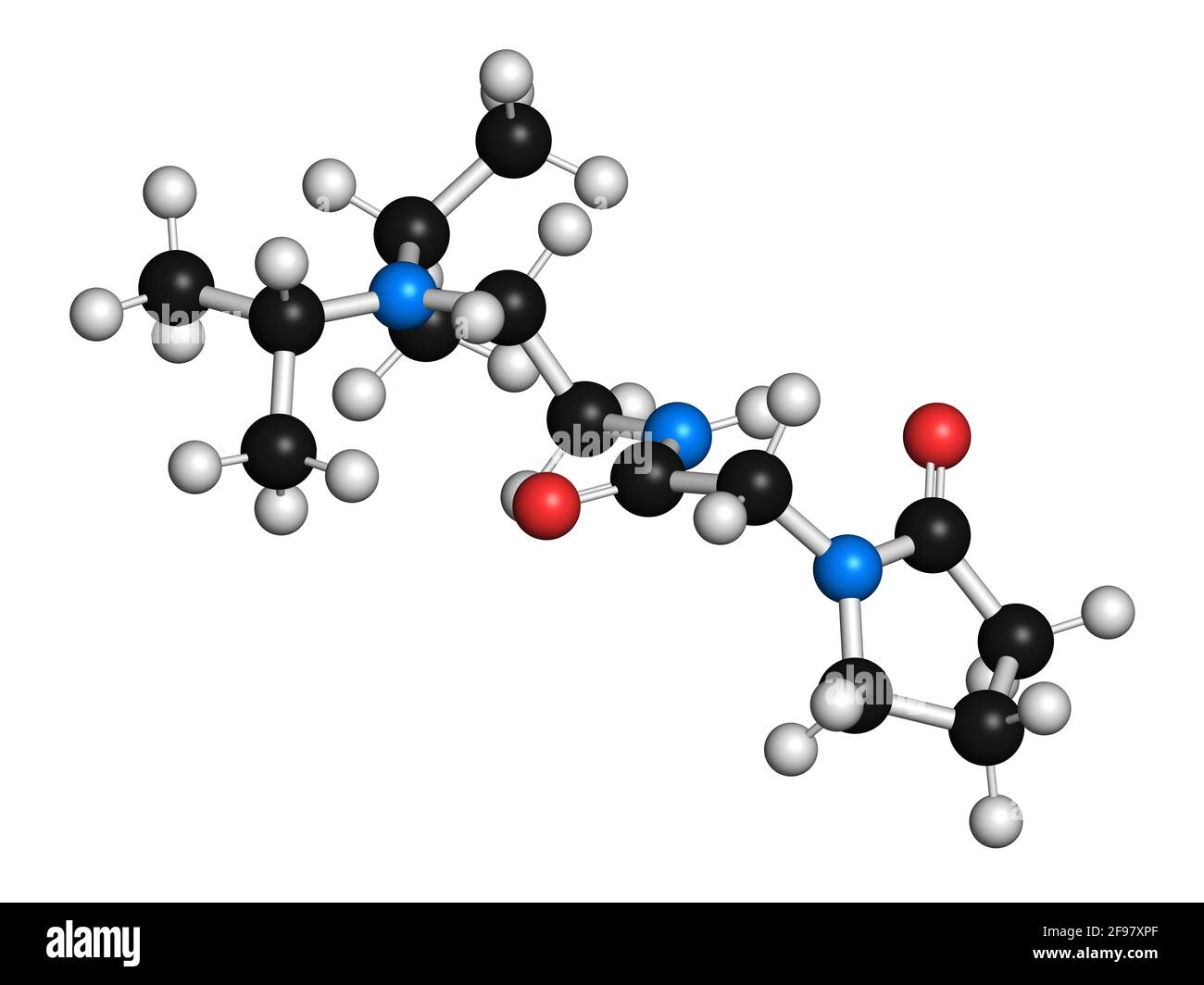 Molecola di farmaco Pramiracetam, illustrazione Foto Stock
