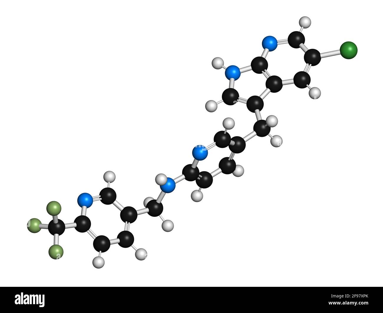 Molecola di farmaco per il cancro di Pexidartinib, illustrazione Foto Stock