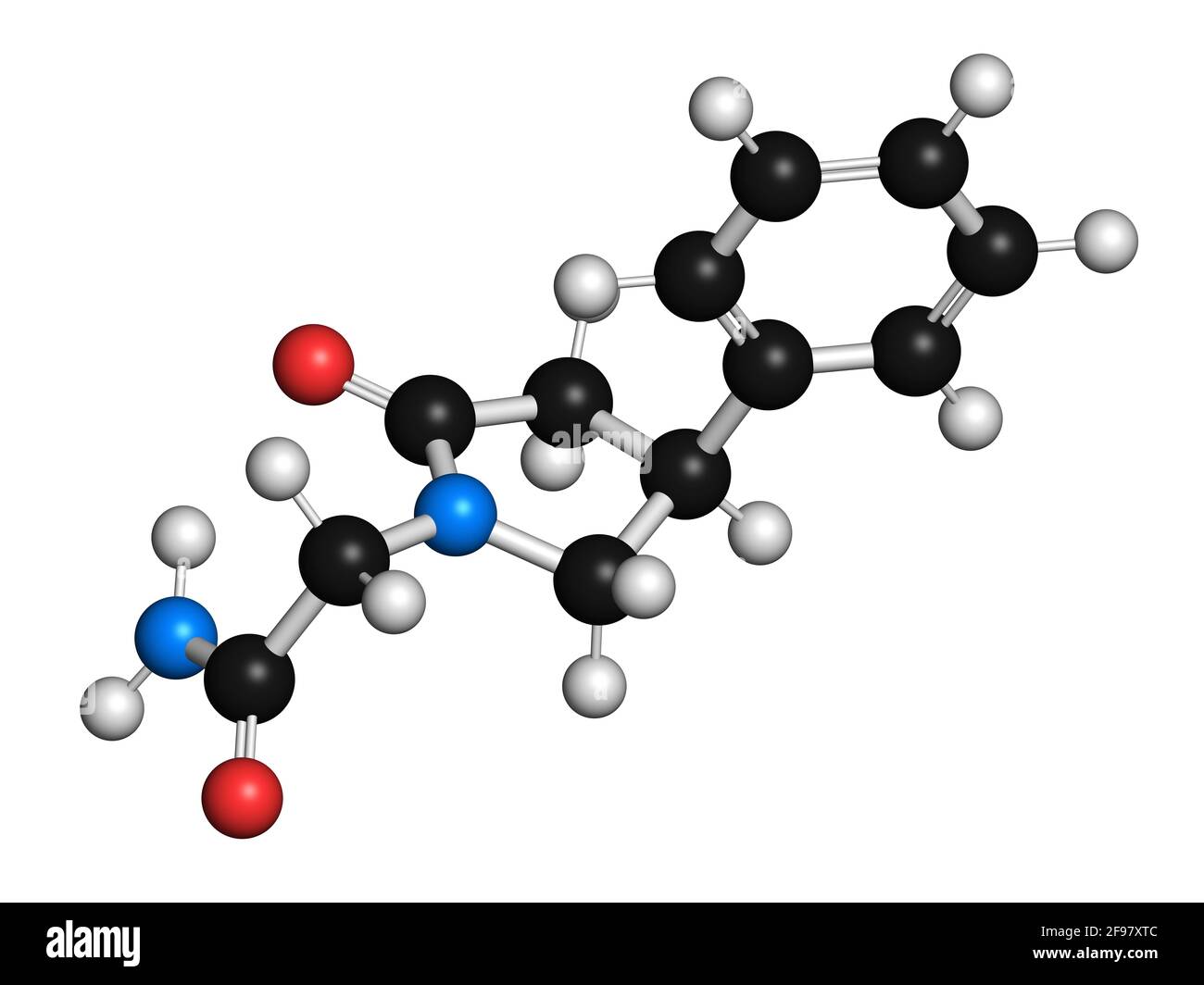 Phenylpiracetam molecola di farmaco, illustrazione Foto Stock