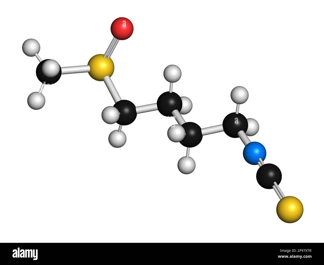 Molecola vegetale crocifera di sulforafano, illustrazione Foto Stock