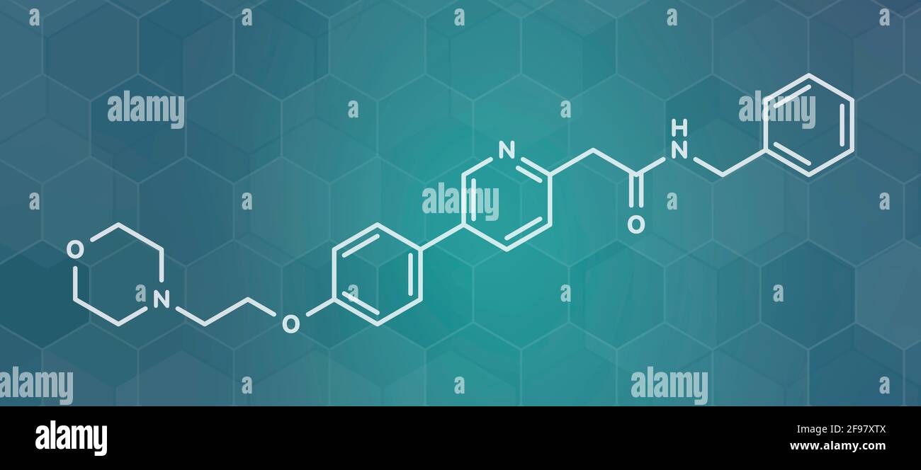 Tirbanibulina cheratosi attinica molecola di farmaco, illustrazione Foto Stock