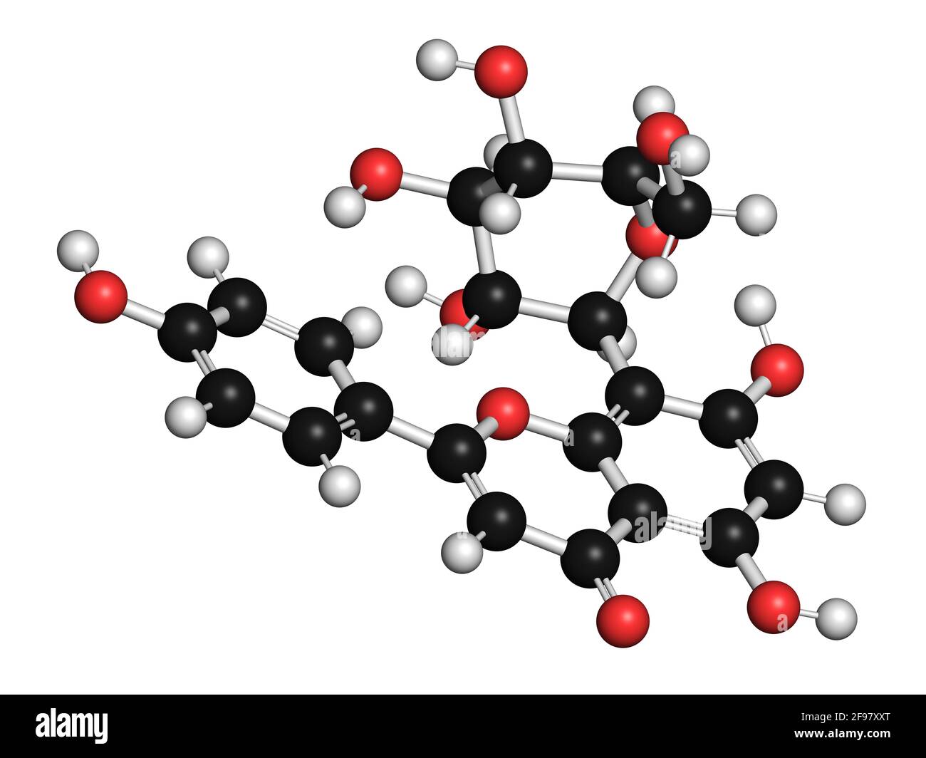 Vitexin passione fiore molecola, illustrazione Foto Stock