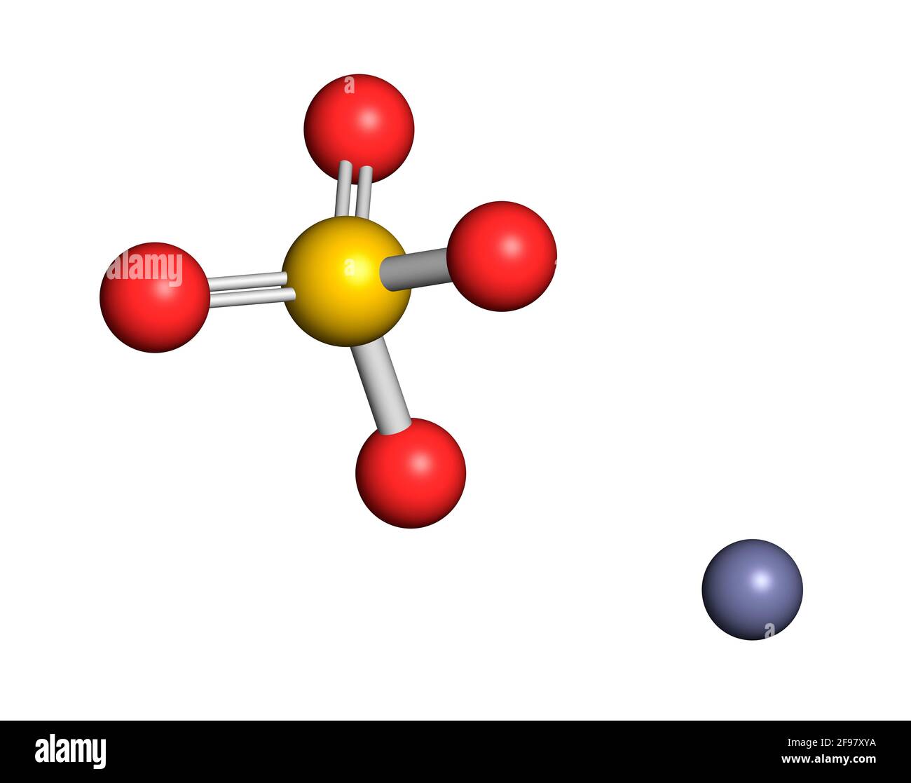 Struttura chimica di solfato di zinco, illustrazione Foto Stock