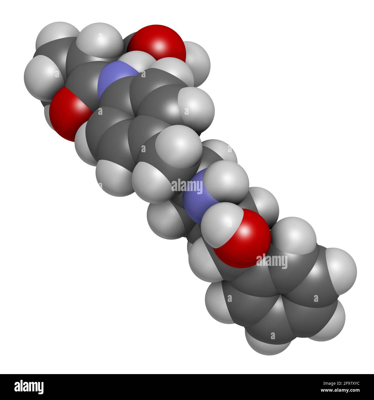 Molecola di farmaco di Vibegron, illustrazione Foto Stock