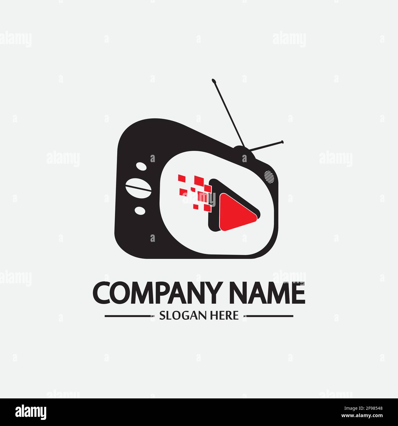 Logo TV Design Media Technology Symbol Televisione, TV media Play logo design template vettoriale, emblema, Design Concept, simbolo creativo, icona Illustrazione Vettoriale
