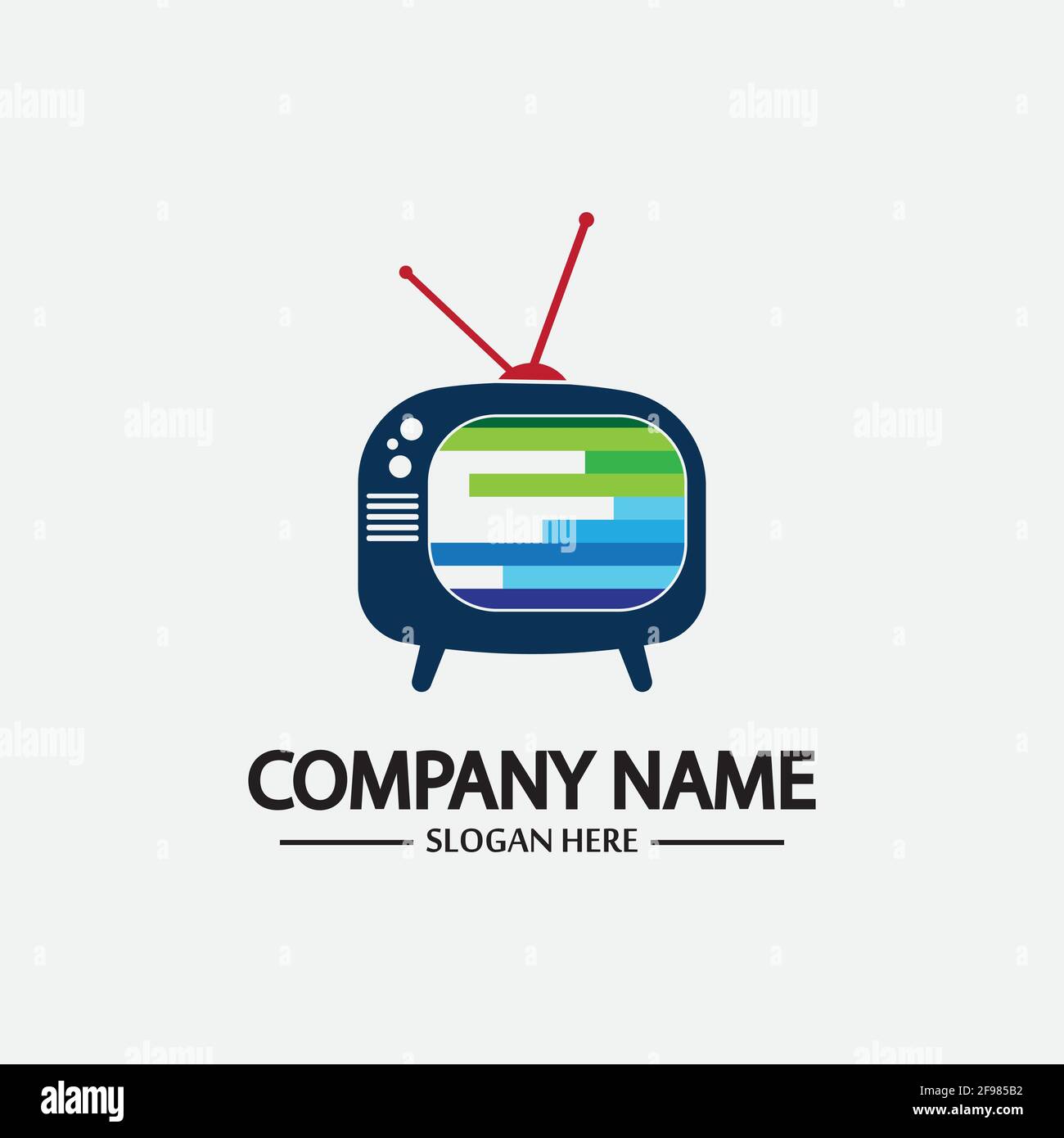 Logo TV Design Media Technology Symbol Televisione, TV media Play logo design template vettoriale, emblema, Design Concept, simbolo creativo, icona Illustrazione Vettoriale