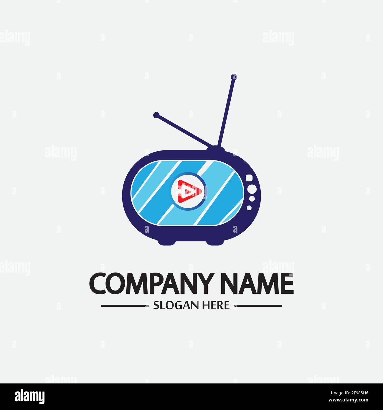 Logo TV Design Media Technology Symbol Televisione, TV media Play logo design template vettoriale, emblema, Design Concept, simbolo creativo, icona Illustrazione Vettoriale