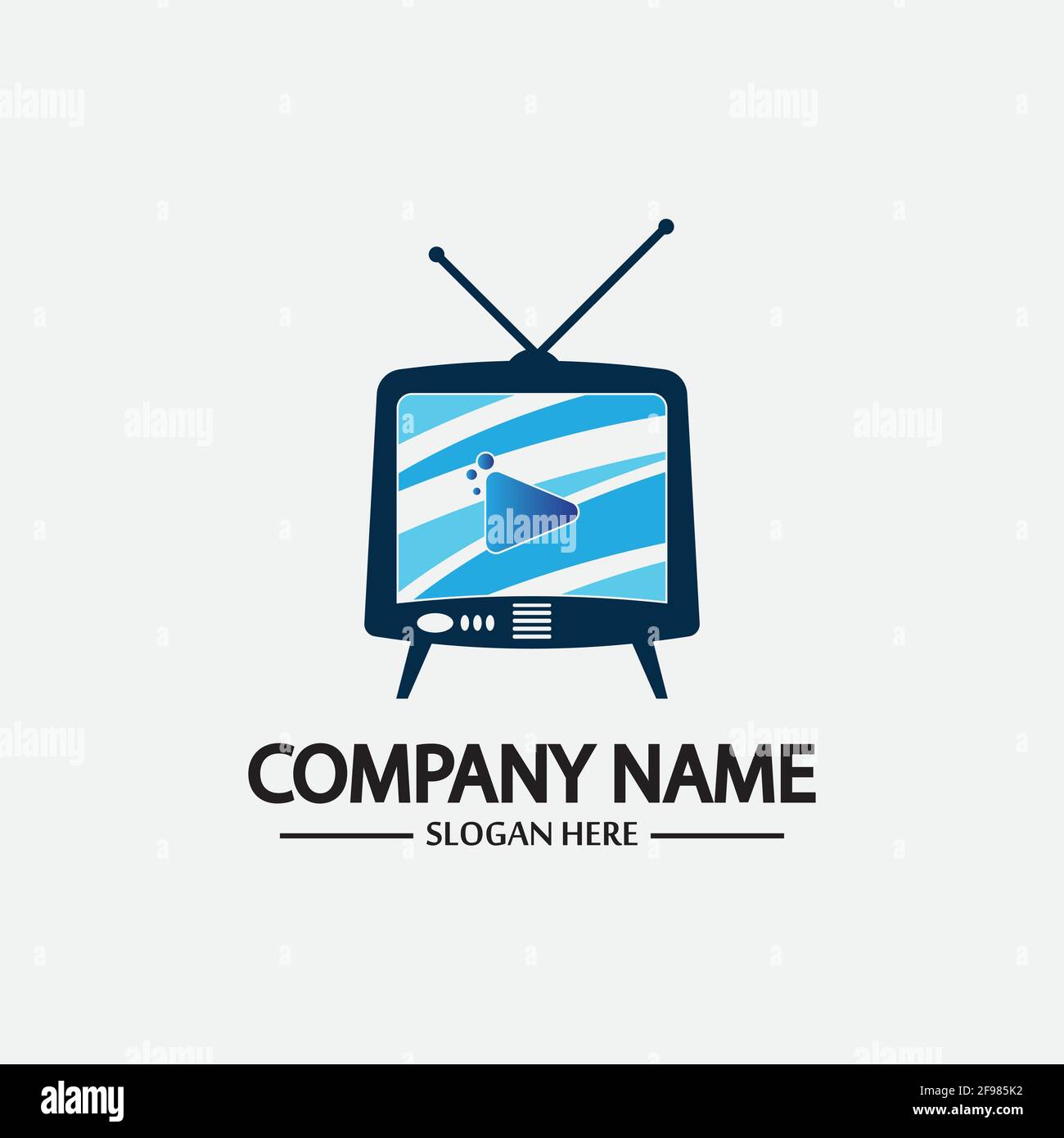 Logo TV Design Media Technology Symbol Televisione, TV media Play logo design template vettoriale, emblema, Design Concept, simbolo creativo, icona Illustrazione Vettoriale