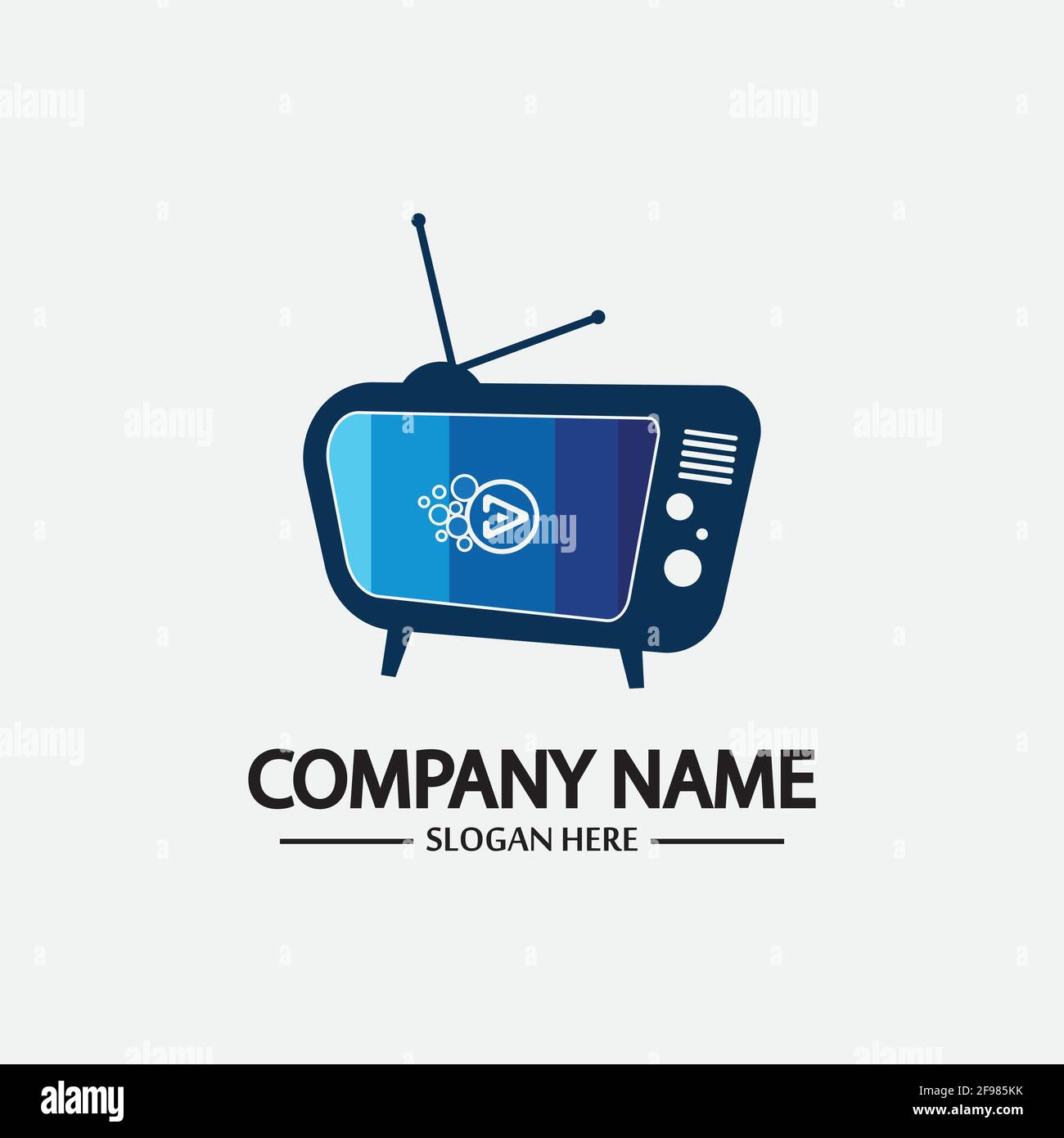 Logo TV Design Media Technology Symbol Televisione, TV media Play logo design template vettoriale, emblema, Design Concept, simbolo creativo, icona Illustrazione Vettoriale