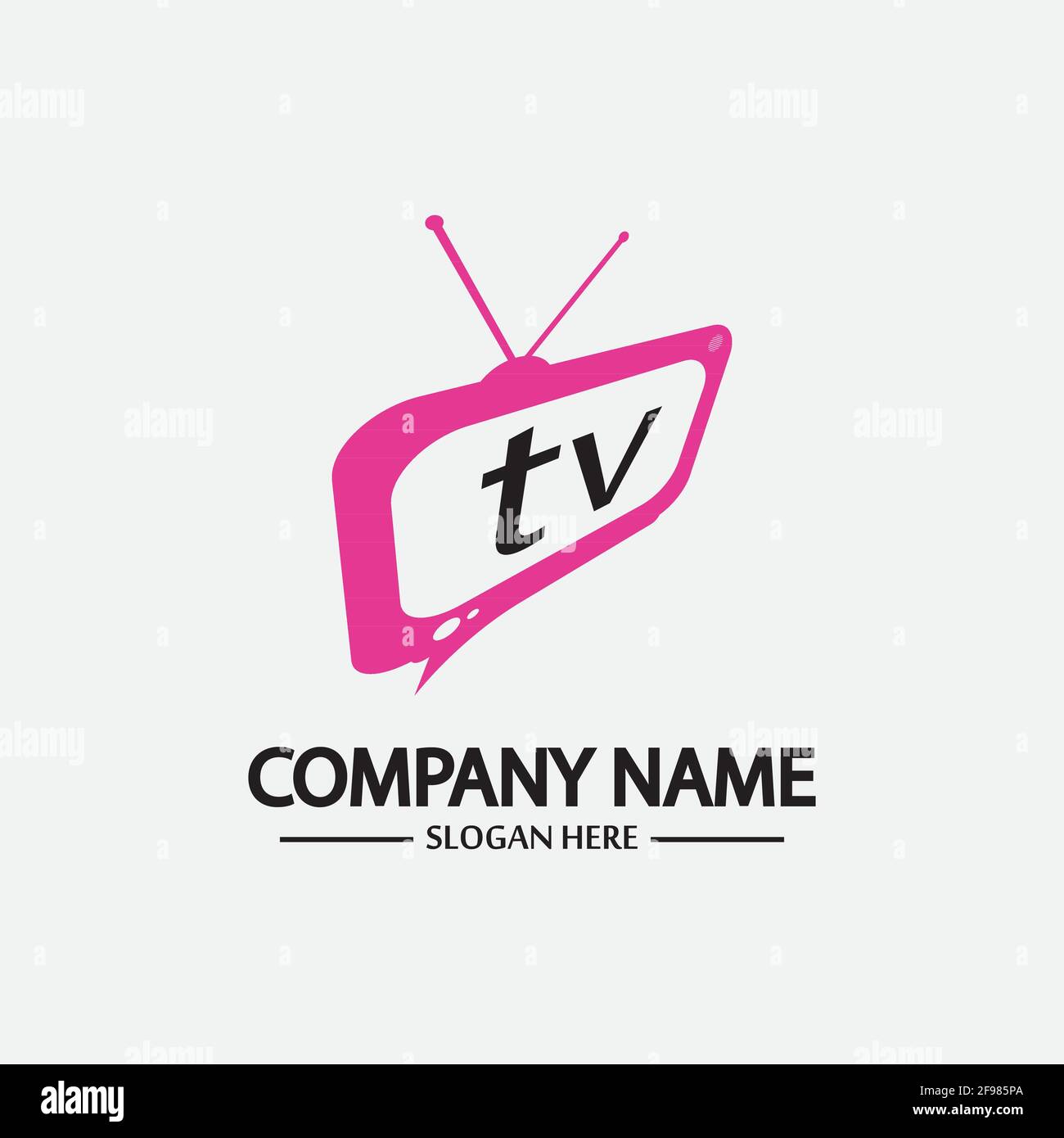 Logo TV Design Media Technology Symbol Televisione, TV media Play logo design template vettoriale, emblema, Design Concept, simbolo creativo, icona Illustrazione Vettoriale