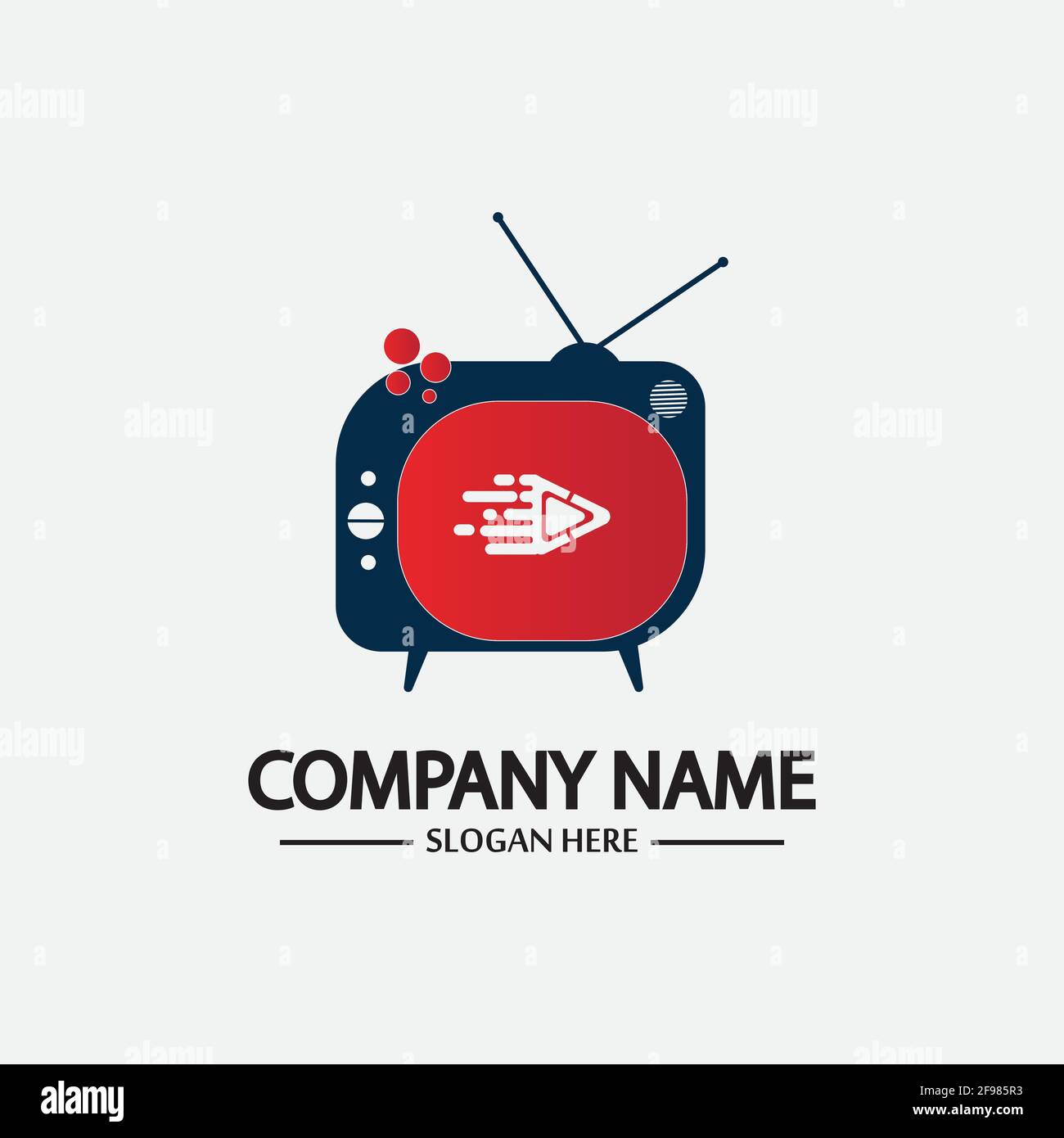 Logo TV Design Media Technology Symbol Televisione, TV media Play logo design template vettoriale, emblema, Design Concept, simbolo creativo, icona Illustrazione Vettoriale