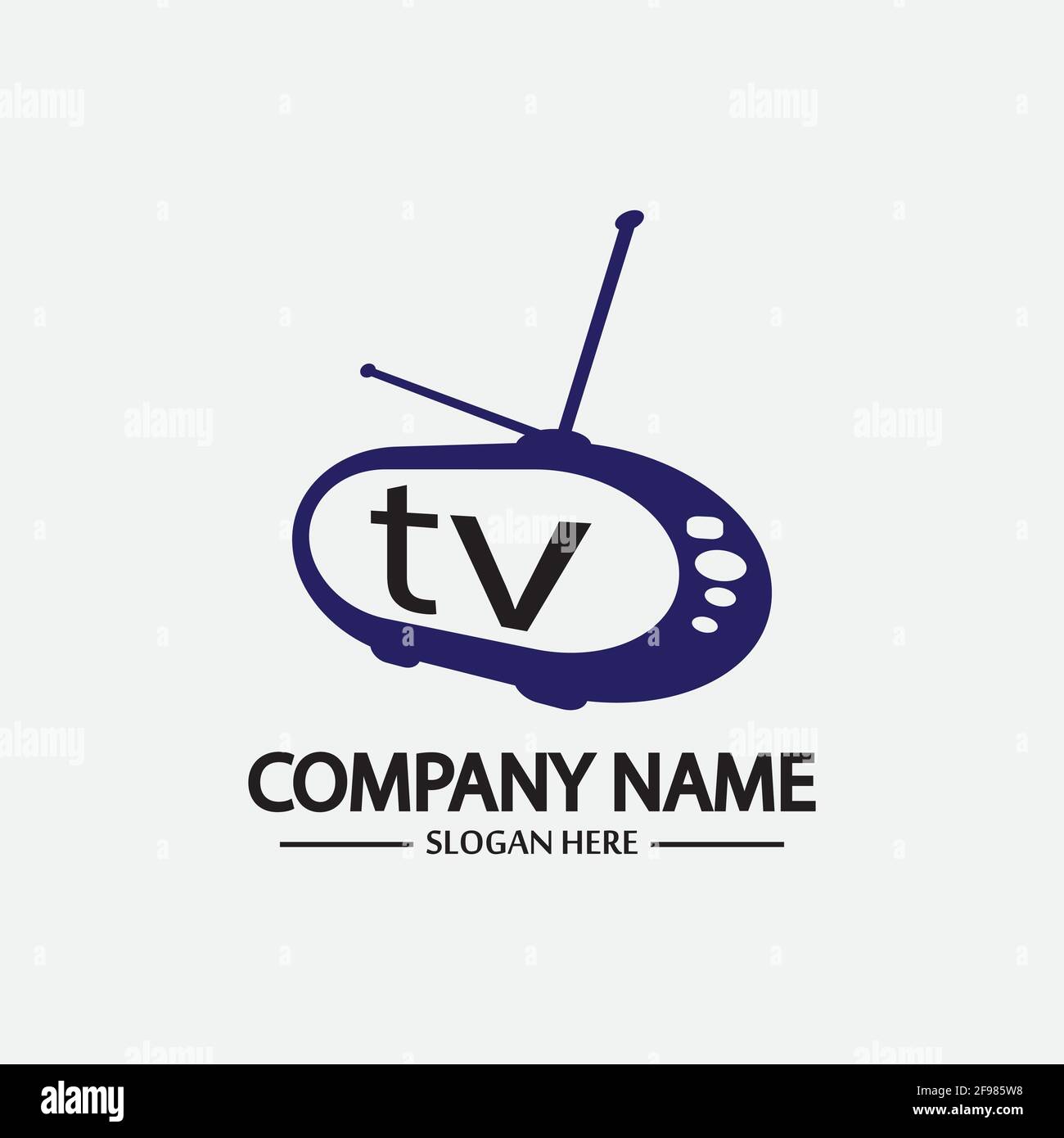 Logo TV Design Media Technology Symbol Televisione, TV media Play logo design template vettoriale, emblema, Design Concept, simbolo creativo, icona Illustrazione Vettoriale