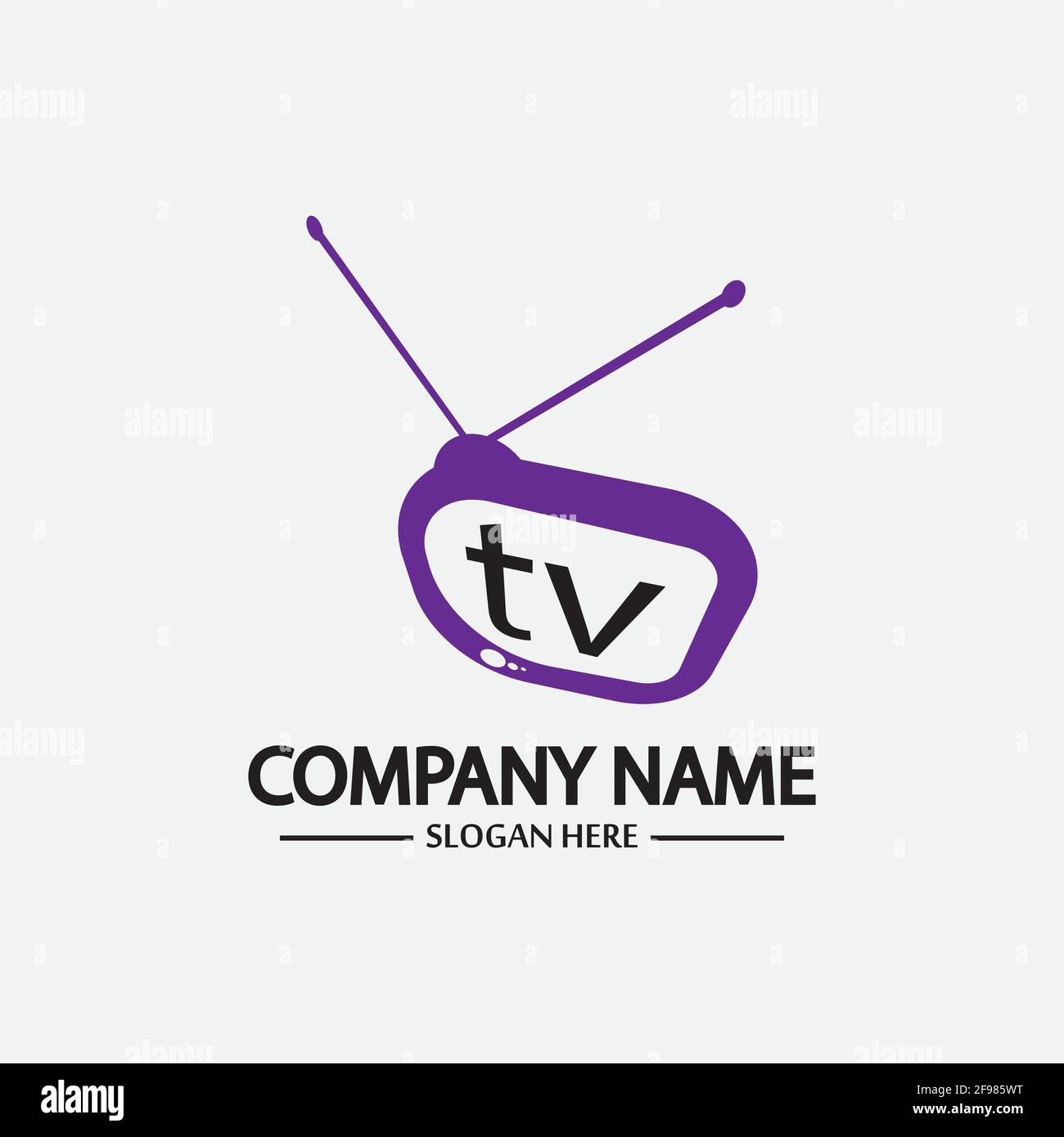 Logo TV Design Media Technology Symbol Televisione, TV media Play logo design template vettoriale, emblema, Design Concept, simbolo creativo, icona Illustrazione Vettoriale