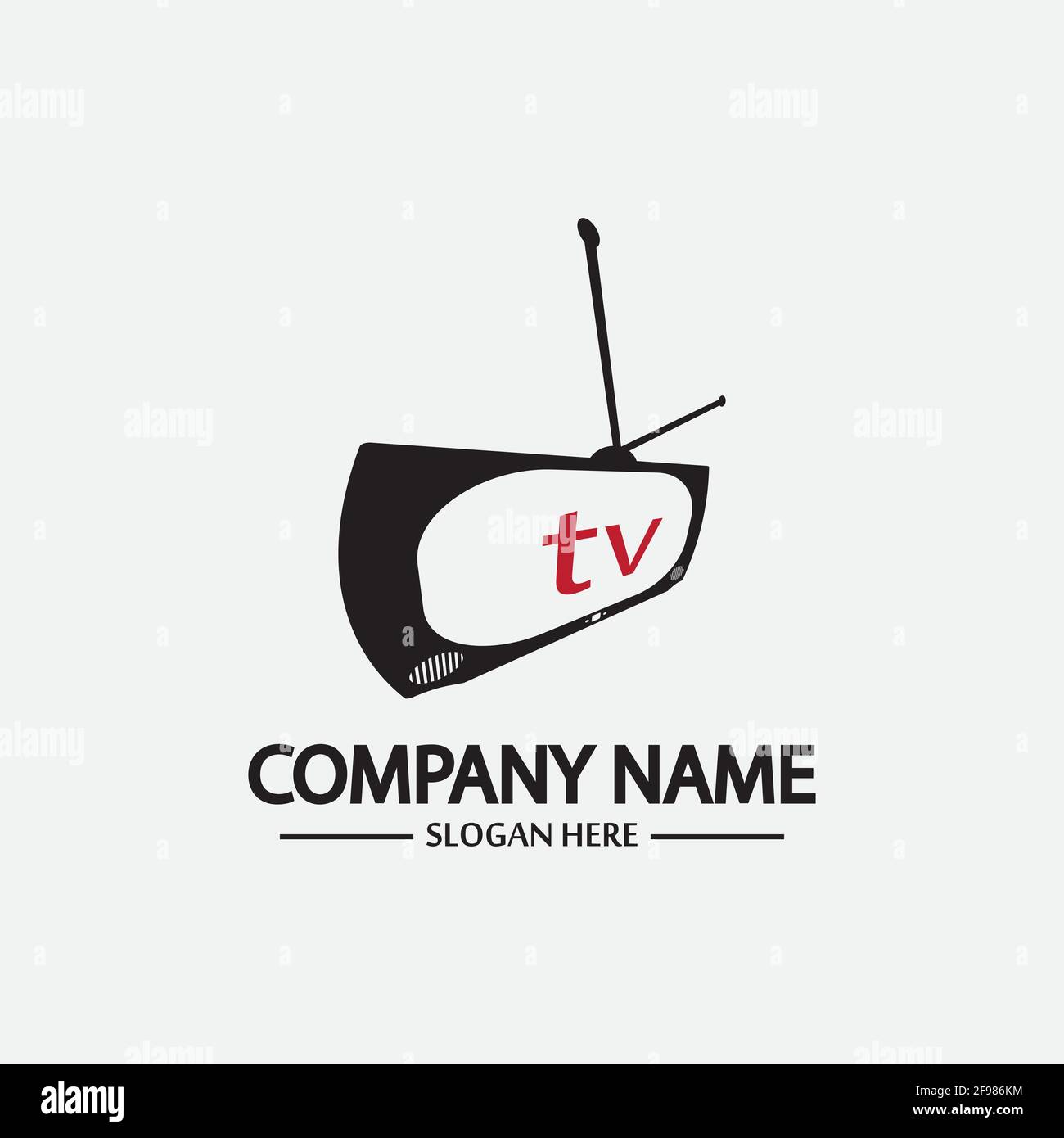 Logo TV Design Media Technology Symbol Televisione, TV media Play logo design template vettoriale, emblema, Design Concept, simbolo creativo, icona Illustrazione Vettoriale
