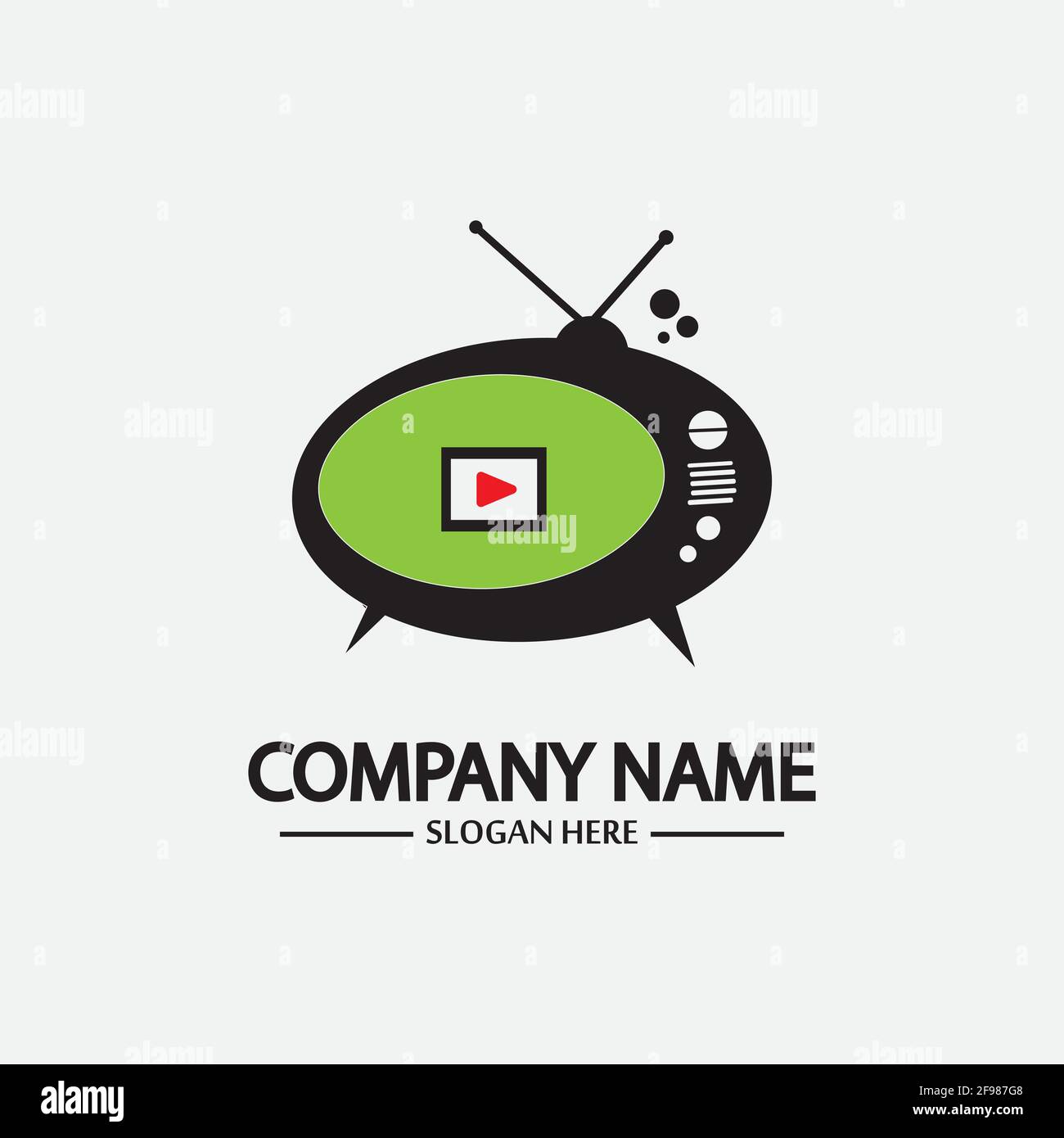 Logo TV Design Media Technology Symbol Televisione, TV media Play logo design template vettoriale, emblema, Design Concept, simbolo creativo, icona Illustrazione Vettoriale