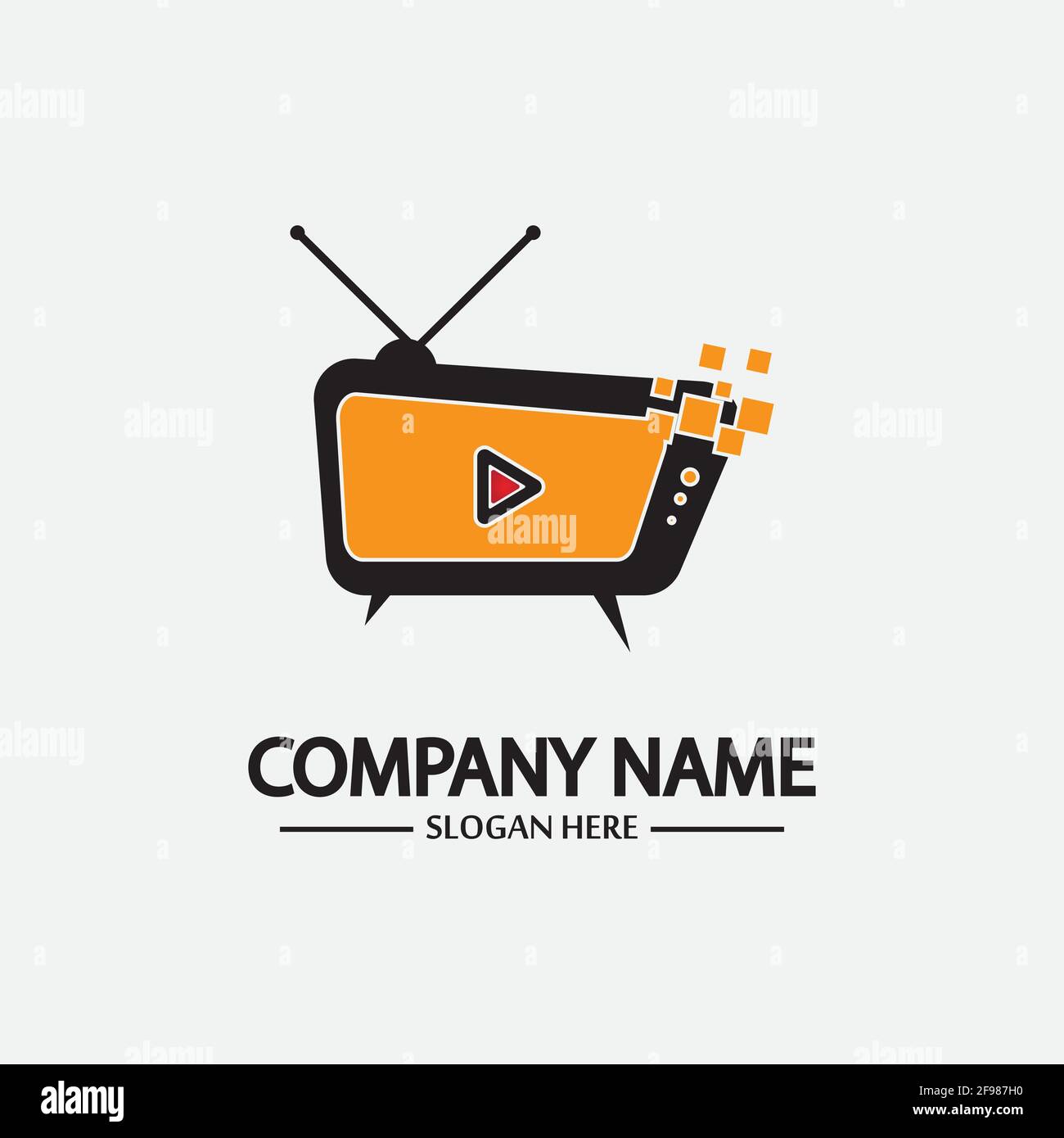 Logo TV Design Media Technology Symbol Televisione, TV media Play logo design template vettoriale, emblema, Design Concept, simbolo creativo, icona Illustrazione Vettoriale