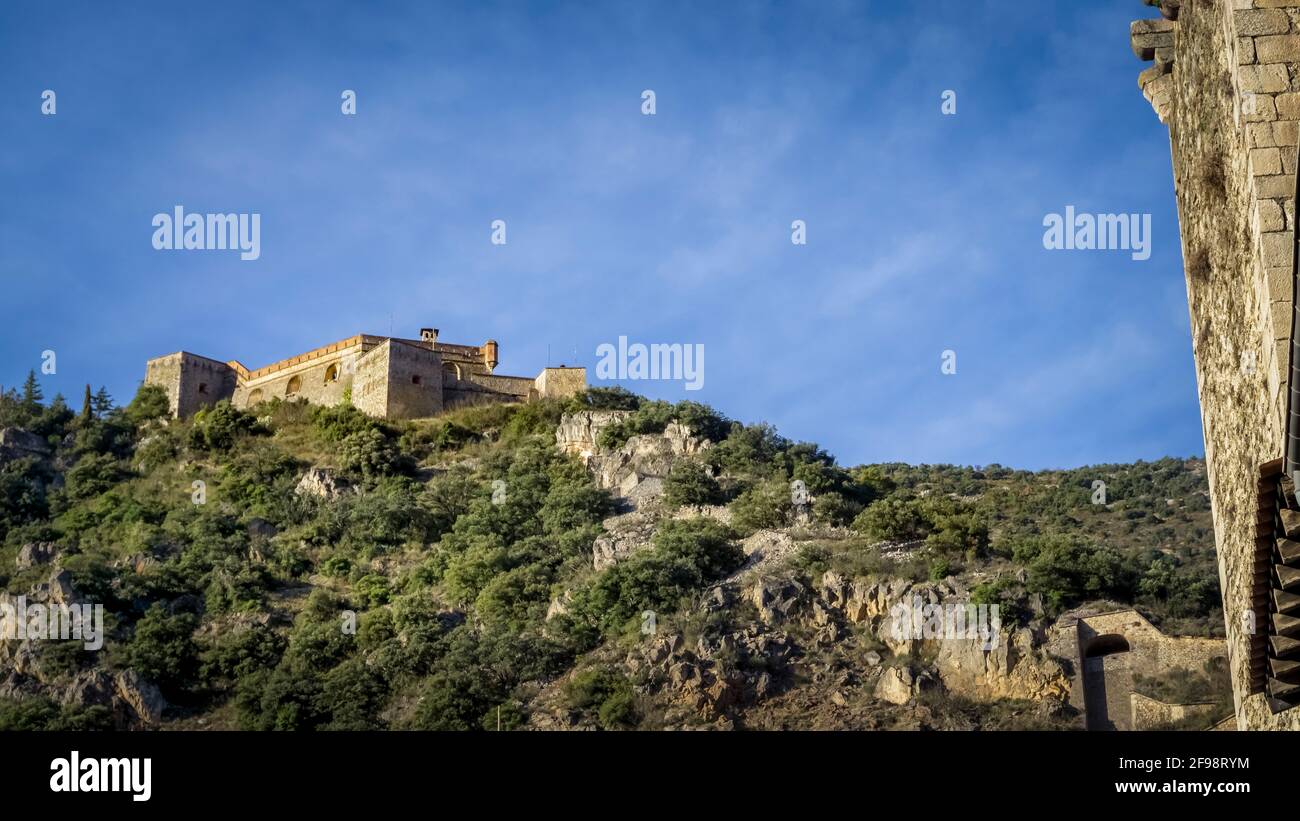 Forte Libéria vicino Villefranche de Conflent. Patrimonio dell'umanità dell'UNESCO "fortificazioni di Vauban". Costruito nel XVII secolo. Foto Stock