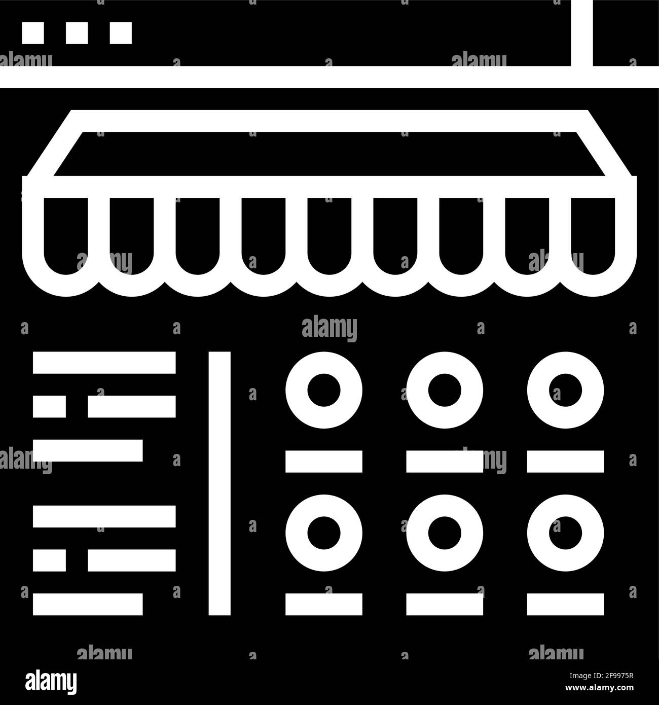 illustrazione vettoriale dell'icona glifo del reparto ordini di alimenti Illustrazione Vettoriale