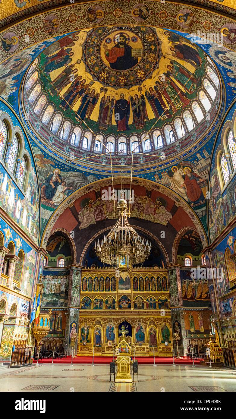 Chiesa dei Santi Apostoli Pietro e Paolo, Chiesa ortodossa rumena, Hermannstadt (Sibiu), Transilvania, Romania Foto Stock