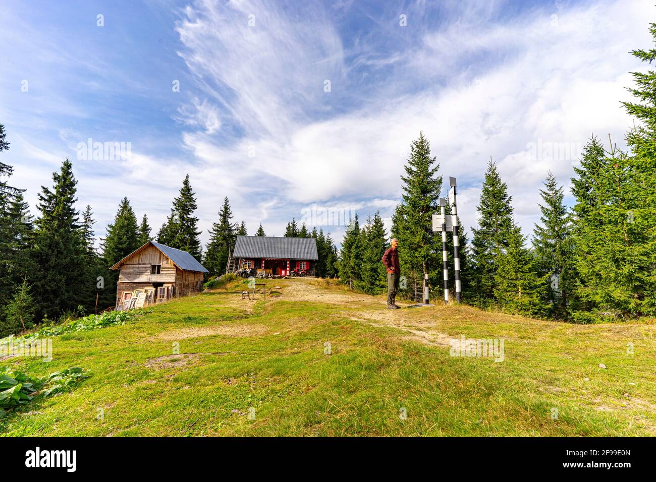 Rifugio Negoiu nei Monti Fagaras, Romania Foto Stock