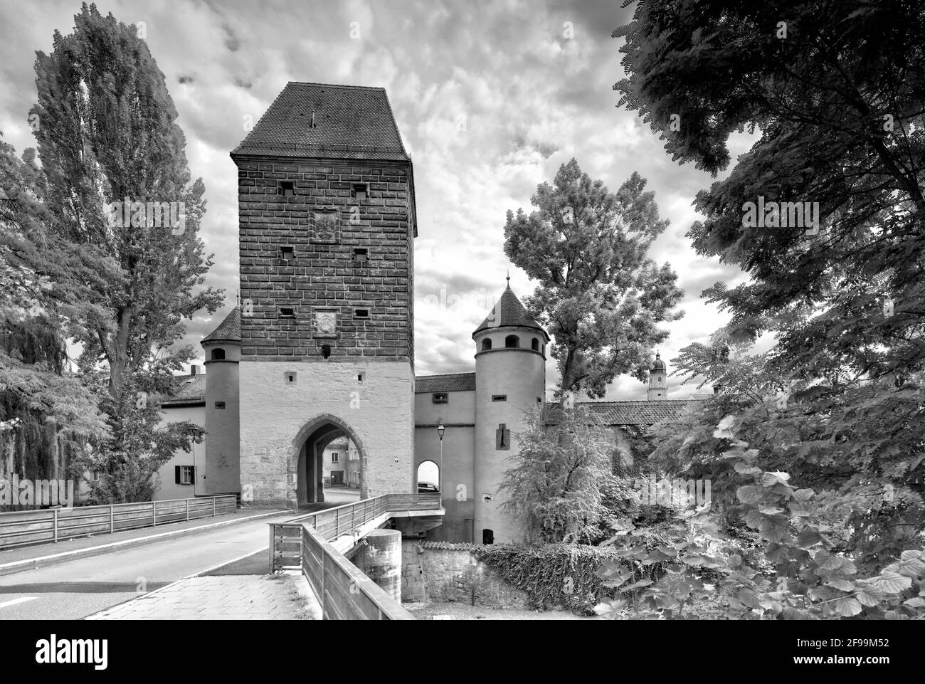 Porta di mattoni, porta della città, mura della città, fortificazioni della città, Amberg, Alto Palatinato, Baviera, Germania, Europa Foto Stock