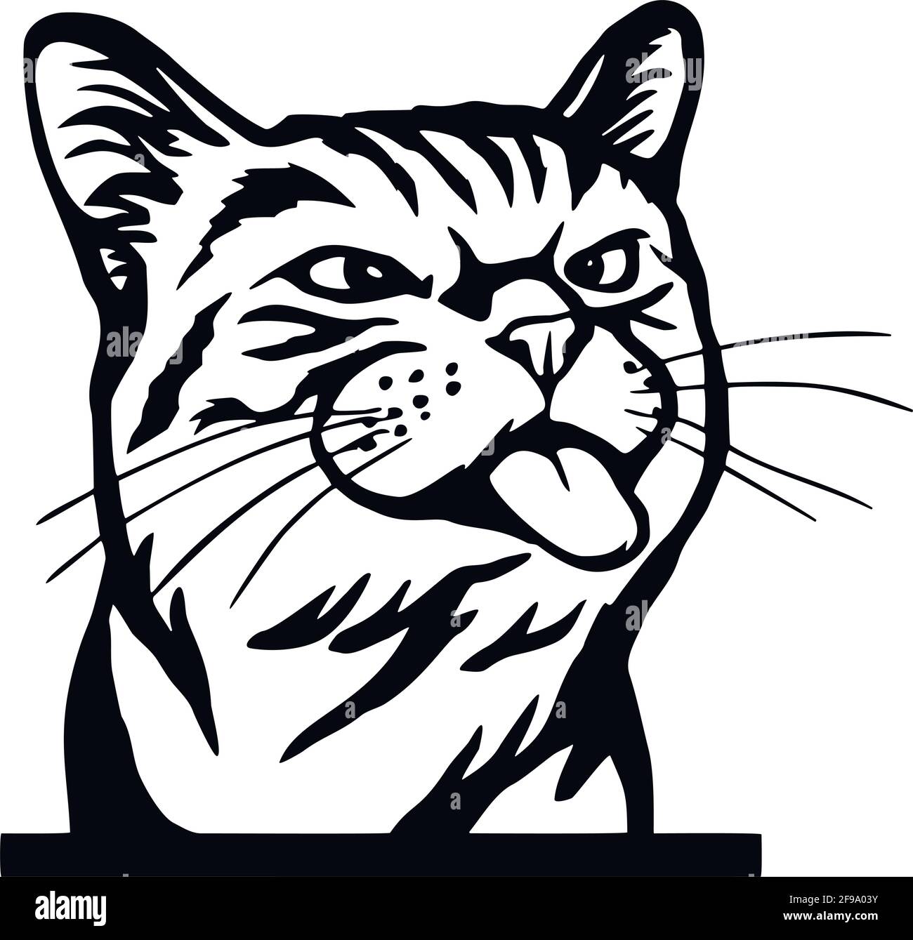 Gatto, gattino di Pechino - gattino allegro isolato su bianco - stock vettoriale Illustrazione Vettoriale