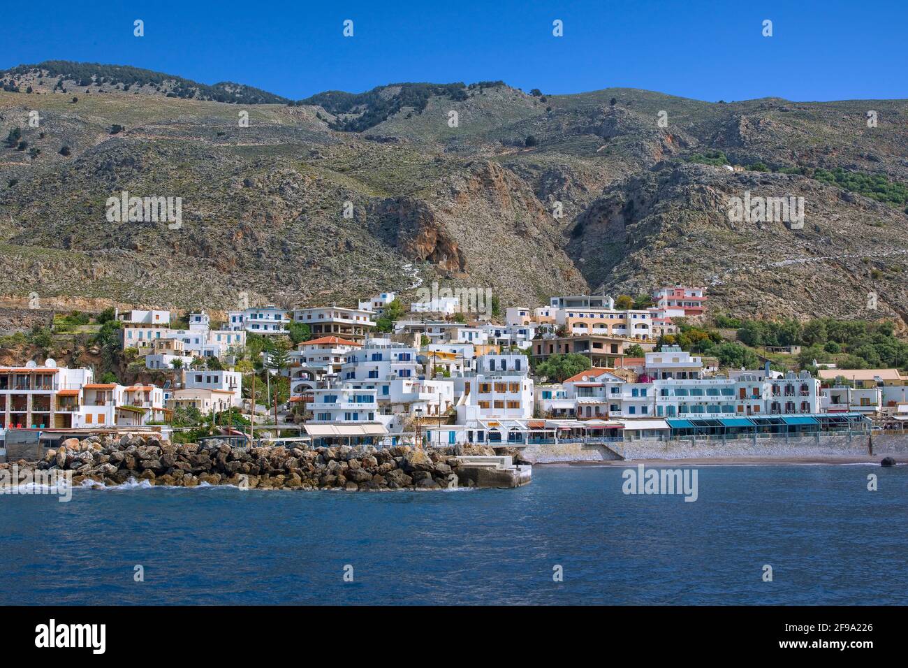 Chora Sfakion villaggio a sud dell'isola di Creta Foto Stock