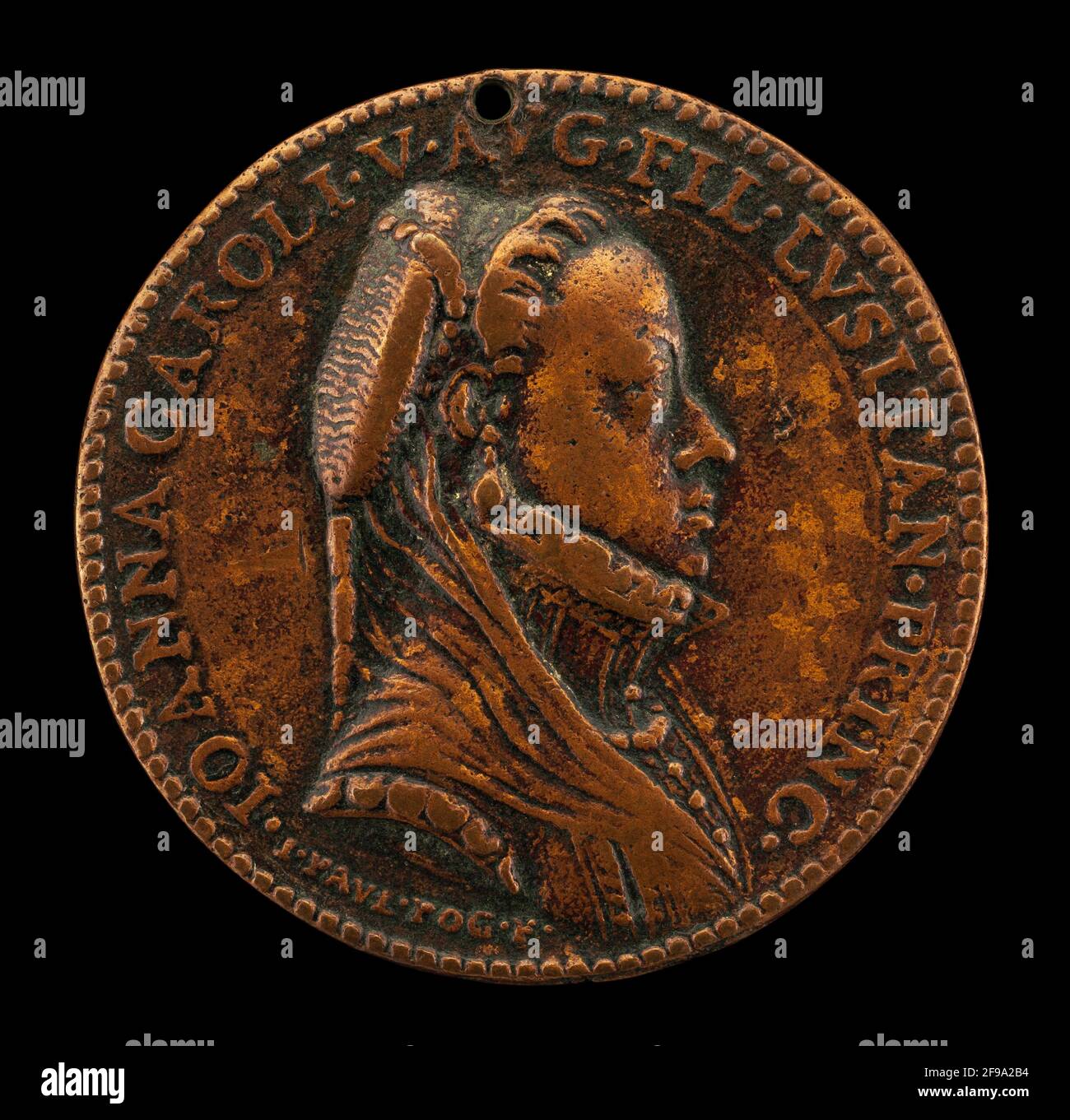 Dona Juana del Portogallo [Obverse], 1564. Foto Stock