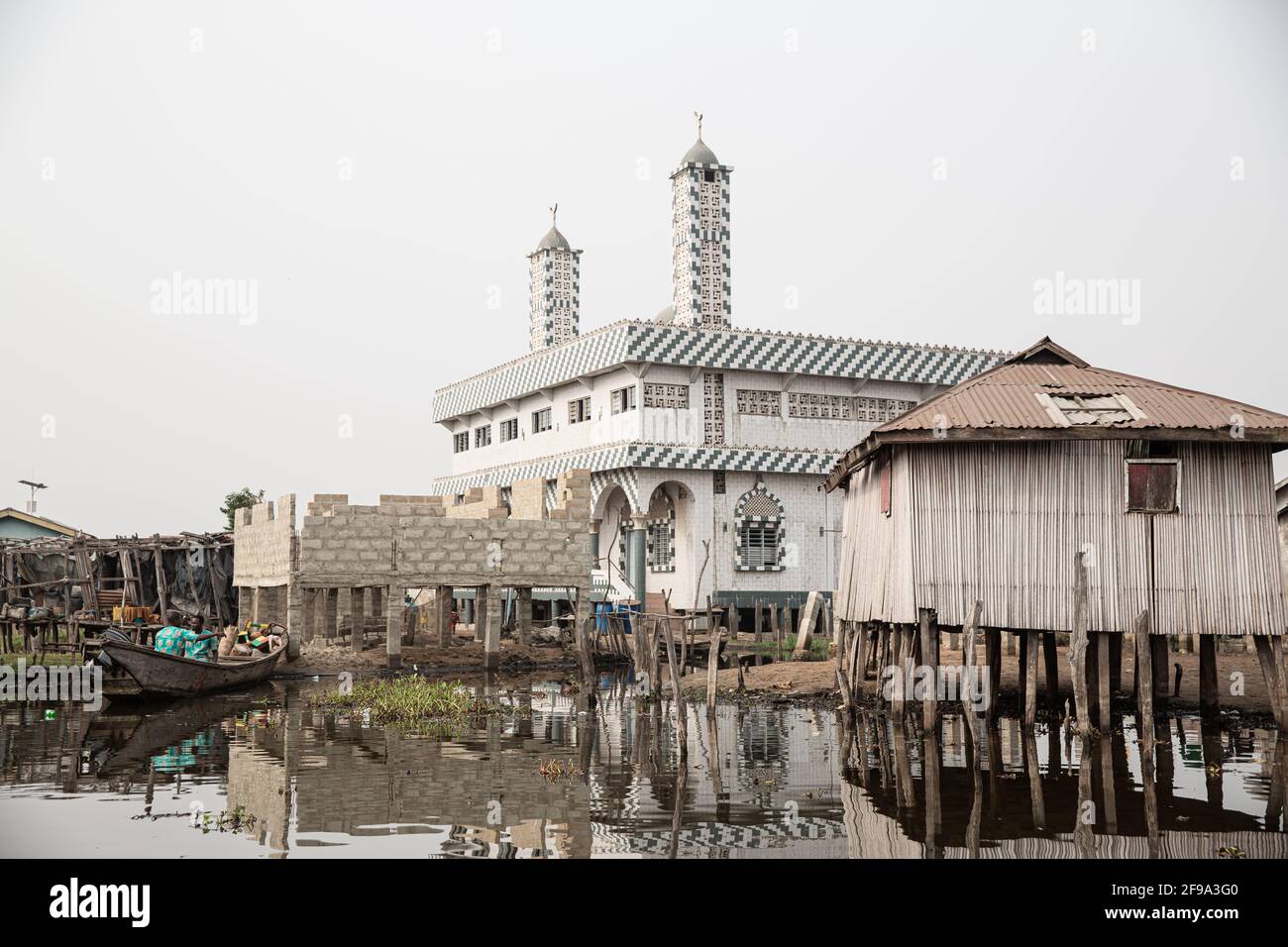 Ganvie Lake Village, Benin, Africa occidentale Foto Stock