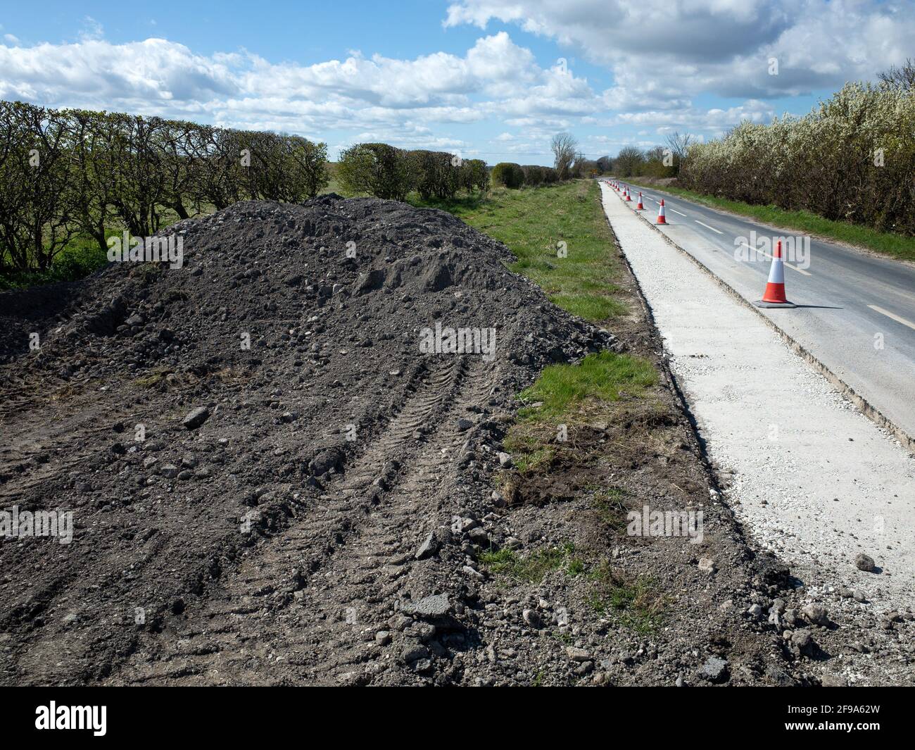 Road Cone Traffic Cone Road funziona ampliando il Regno Unito Foto Stock