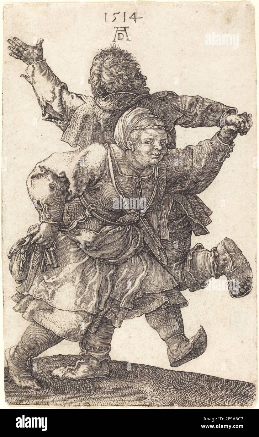 Coppia contadina Dancing, 1514. Foto Stock