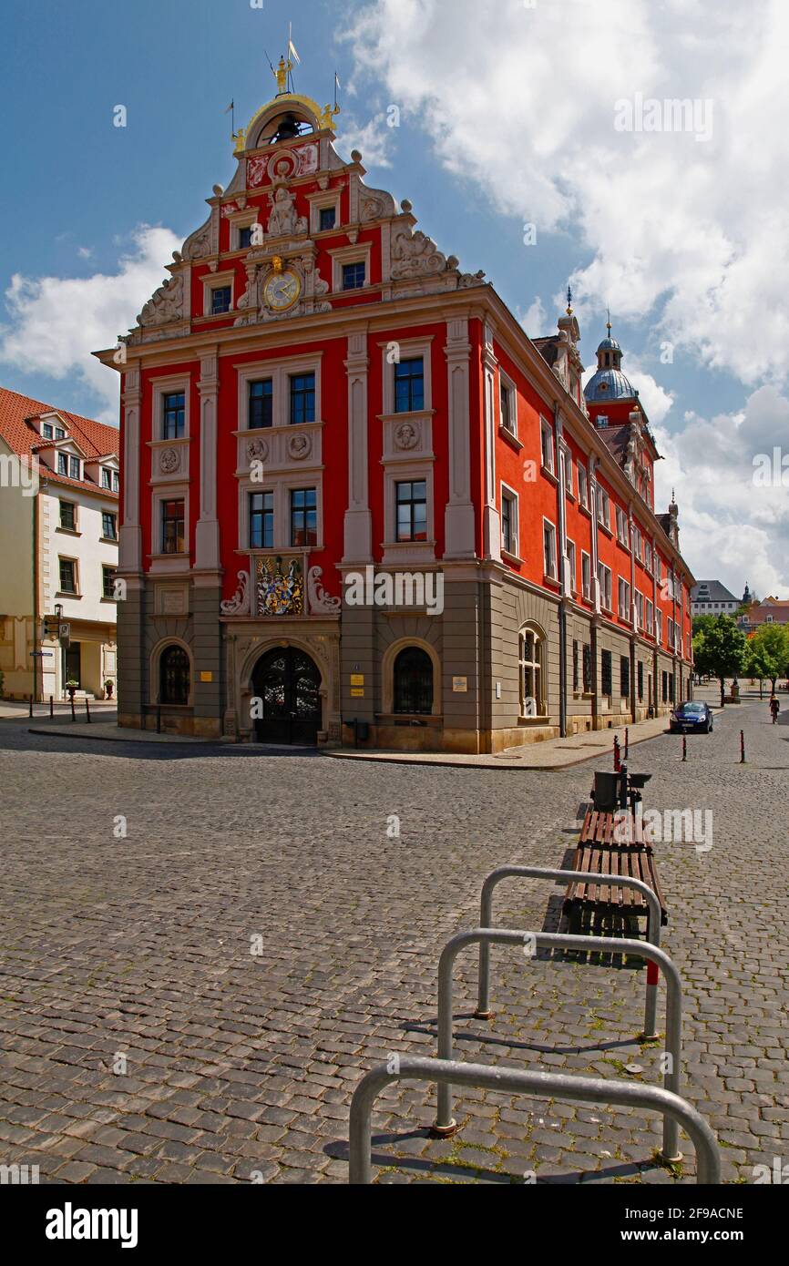 Mercato principale e municipio storico, città residenziale di Gotha, Turingia, Germania Foto Stock