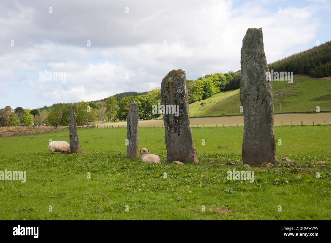 Pietre preistoriche a Ballymeanoch, Kilmartin, Argyll, Scozia Foto Stock