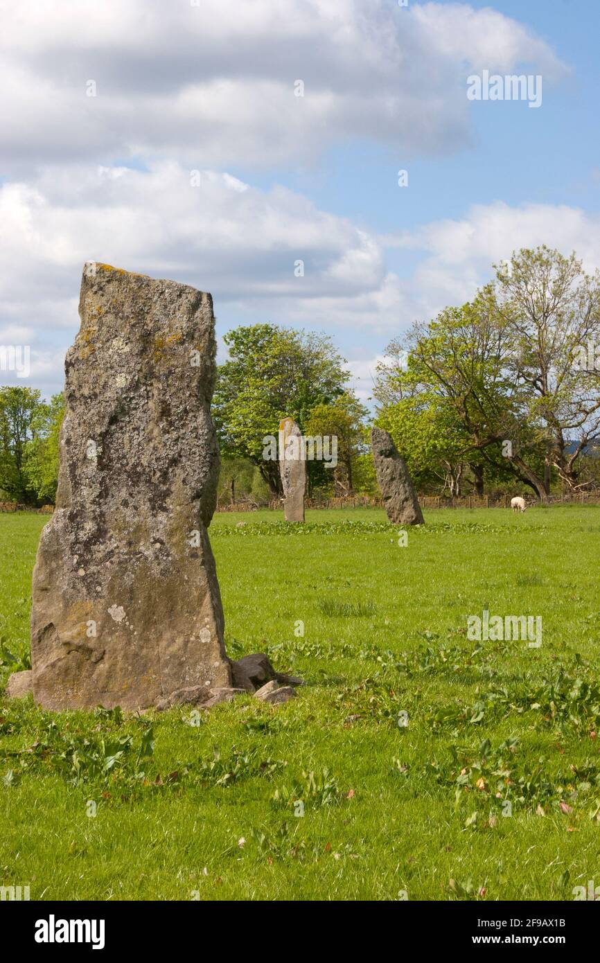 Pietre preistoriche a Ballymeanoch, Kilmartin, Argyll, Scozia Foto Stock