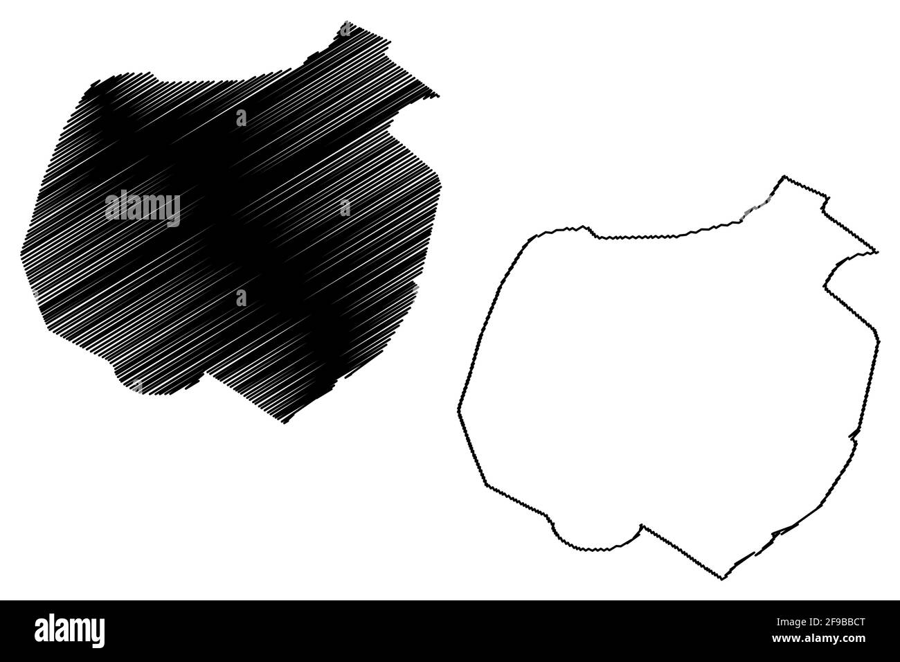 Staunton City County, Commonwealth of Virginia (città indipendente, contea degli Stati Uniti, Stati Uniti d'America, Stati Uniti, Stati Uniti, Stati Uniti), illustrazione vettoriale mappa, scriba Illustrazione Vettoriale
