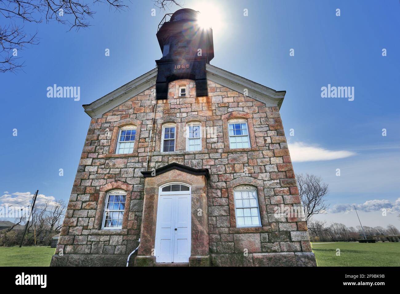 Il vecchio faro campo Long Island New York Foto Stock Il vecchio faro campo Long Island New York Foto Stock