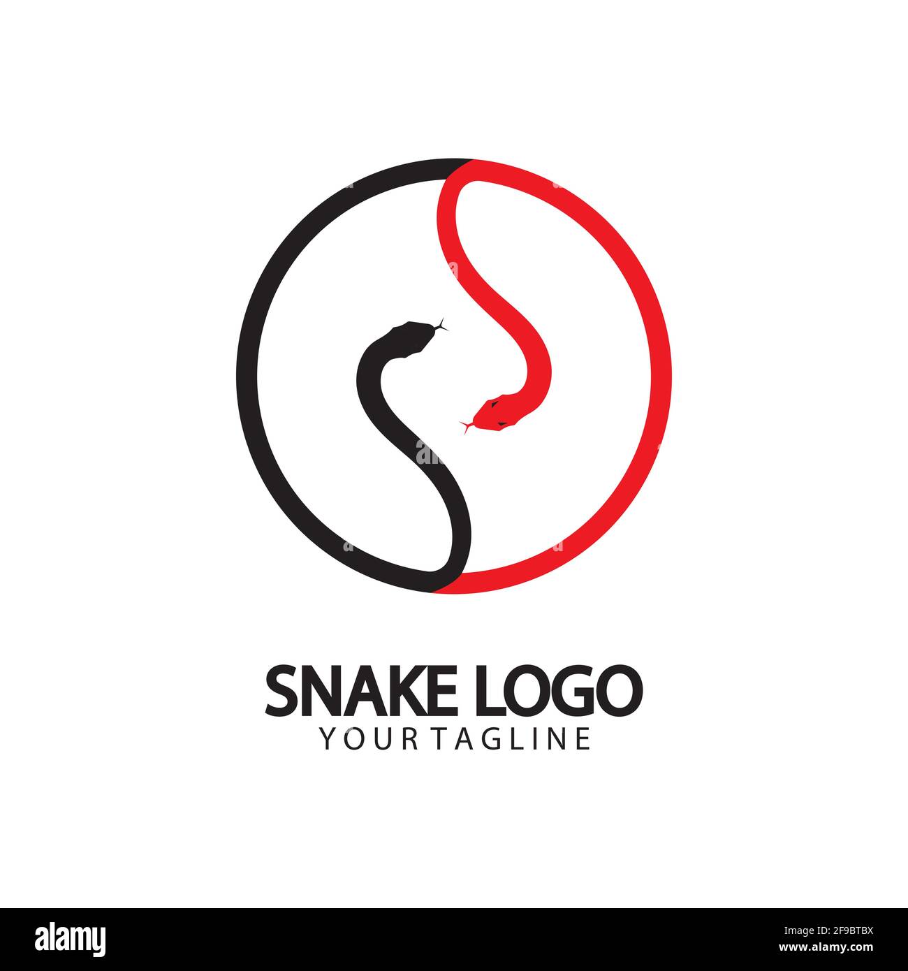 Modello con logo Snake. Illustrazione vettoriale. Illustrazione Vettoriale