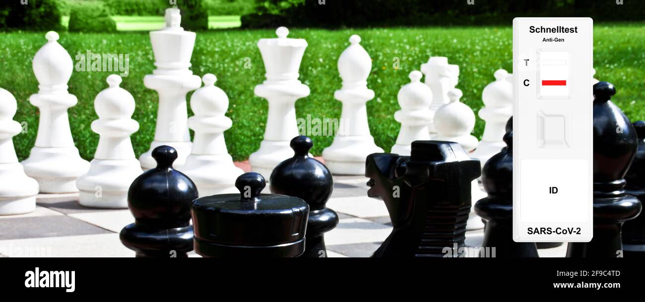 Schach spielen Außenl Sport Freizeit Anti Gentest Aerosole Foto Stock