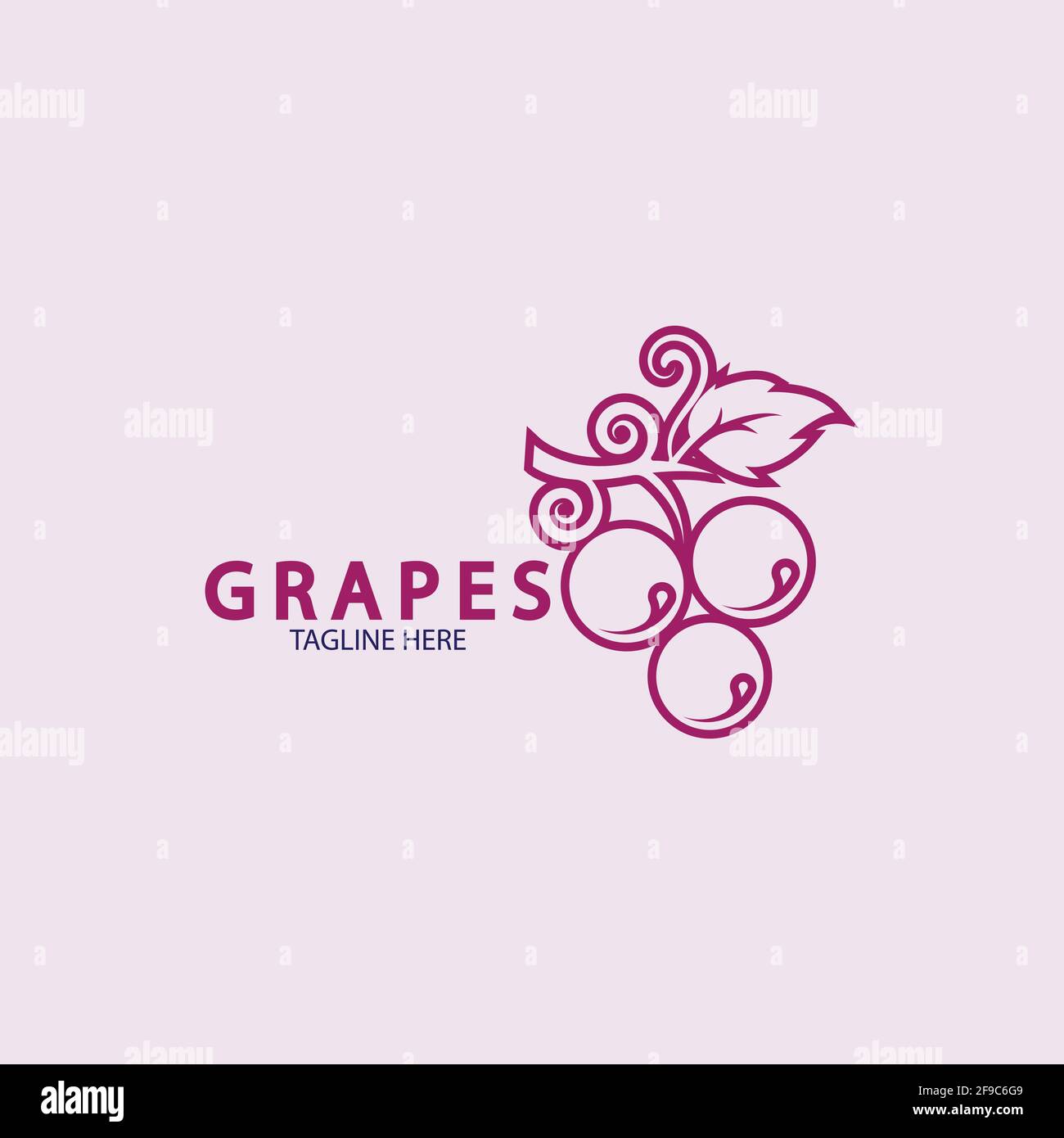 Logo di uve modello icona vettore illustration design Illustrazione Vettoriale