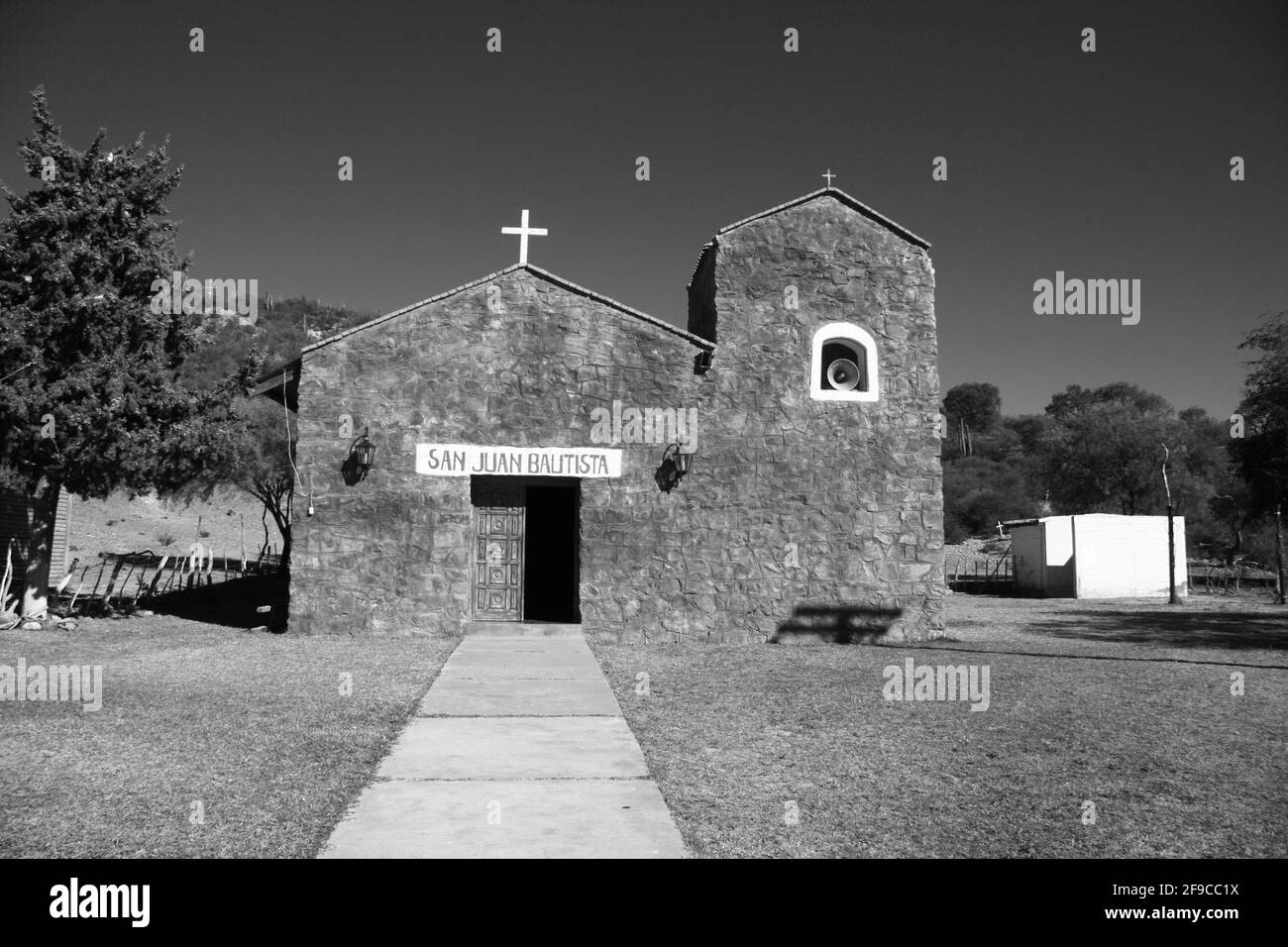 vecchia cappella costruita con pietre Foto Stock