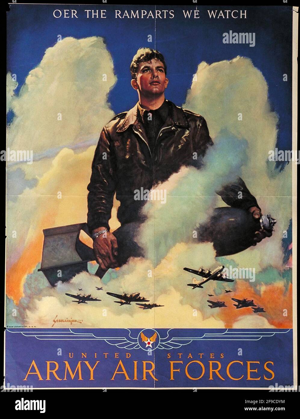 Un poster di reclutamento americano della seconda guerra mondiale per l'American Army Air Forze Foto Stock